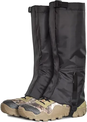 Outdoor Gaiters, Waterproof Snakebite-Proof Leg Gaiters and Adjustable Snow Boot Covers for Hiking, Skiing, Cycling and Hiking Shoe Covers Climbing (Color : Black, Size : Large)