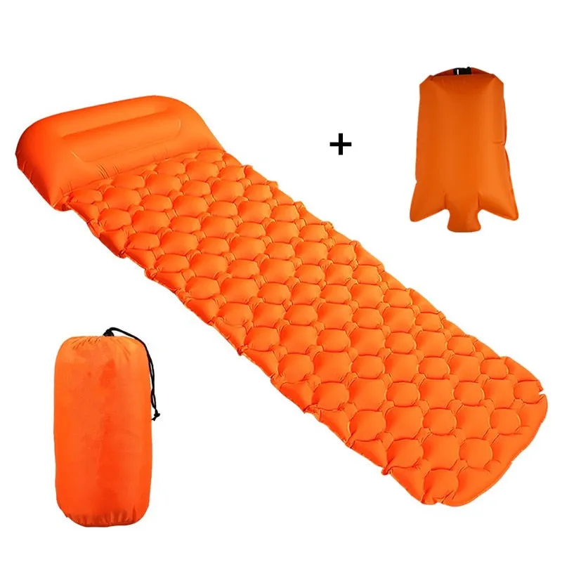 Outdoor Inflatable Sleeping Pad Inflatable Air Cushion Camping Mat with Pillow Air Mattress Sleeping
