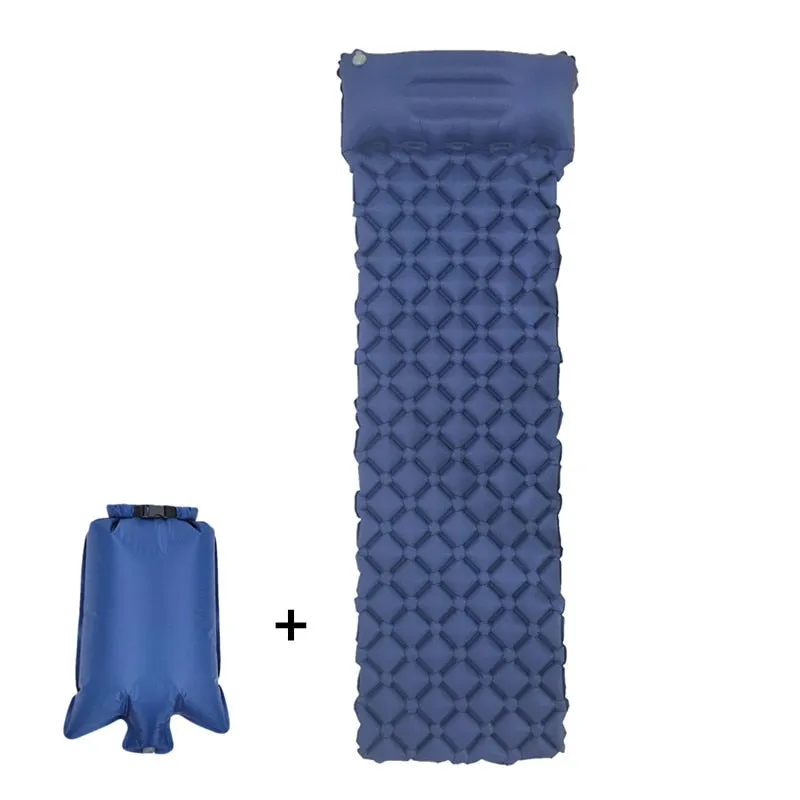 Outdoor Inflatable Sleeping Pad Inflatable Air Cushion Camping Mat with Pillow Air Mattress Sleeping