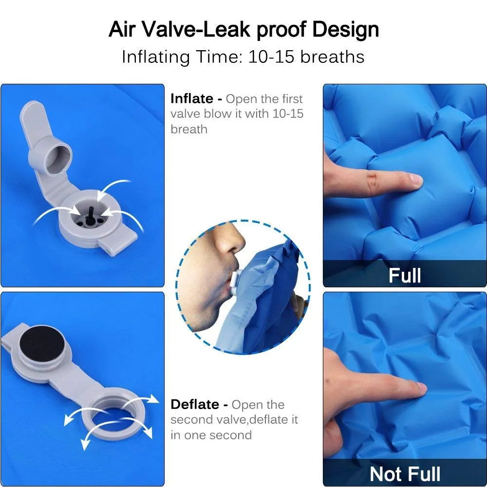 Outdoor Inflatable Sleeping Pad Inflatable Air Cushion Camping Mat with Pillow Air Mattress Sleeping