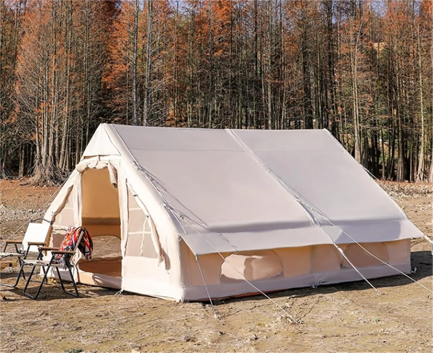 Outdoor Inflatable Tent Free to Build Thick Cotton Cloth Camping Multi-Person Rainproof Camping Equipment