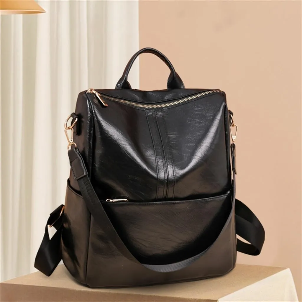 Outdoor Net Red Small Backpack Female Women's Backpack Color Contrast Texture(D)
