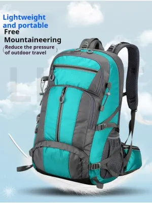 Outdoor travel backpack, hiking, long journey, camping large-capacity mountaineering bag, fitness, basketball sports backpack (blue)