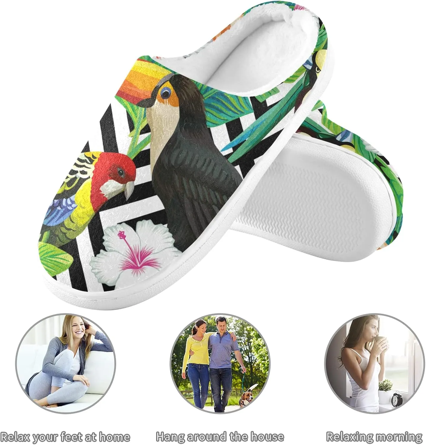 Oyihfvs Unisex Memory Foam Warm Slippers Comfort Soft Casual Shoes for Indoor Outdoor S-XXXL