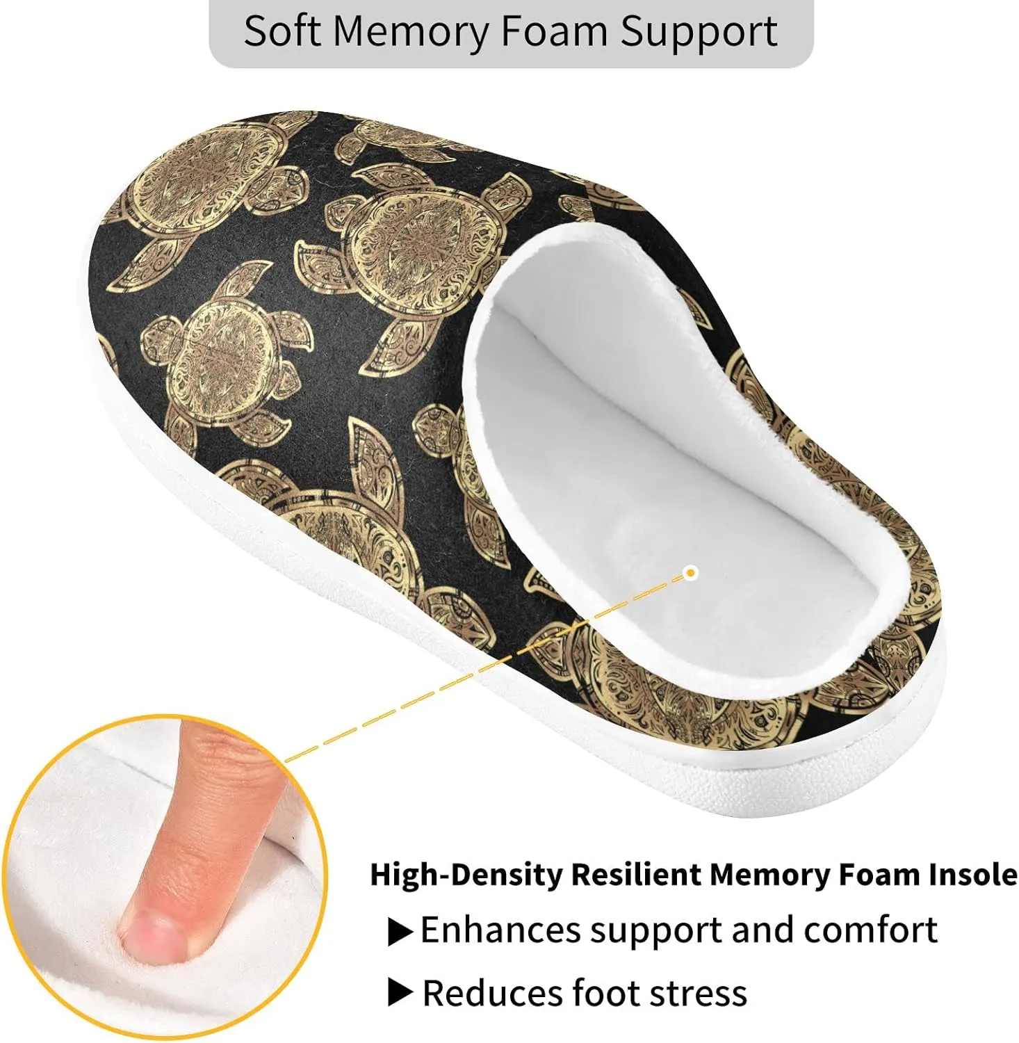Oyihfvs Unisex Memory Foam Warm Slippers Comfort Soft Casual Shoes for Indoor Outdoor S-XXXL