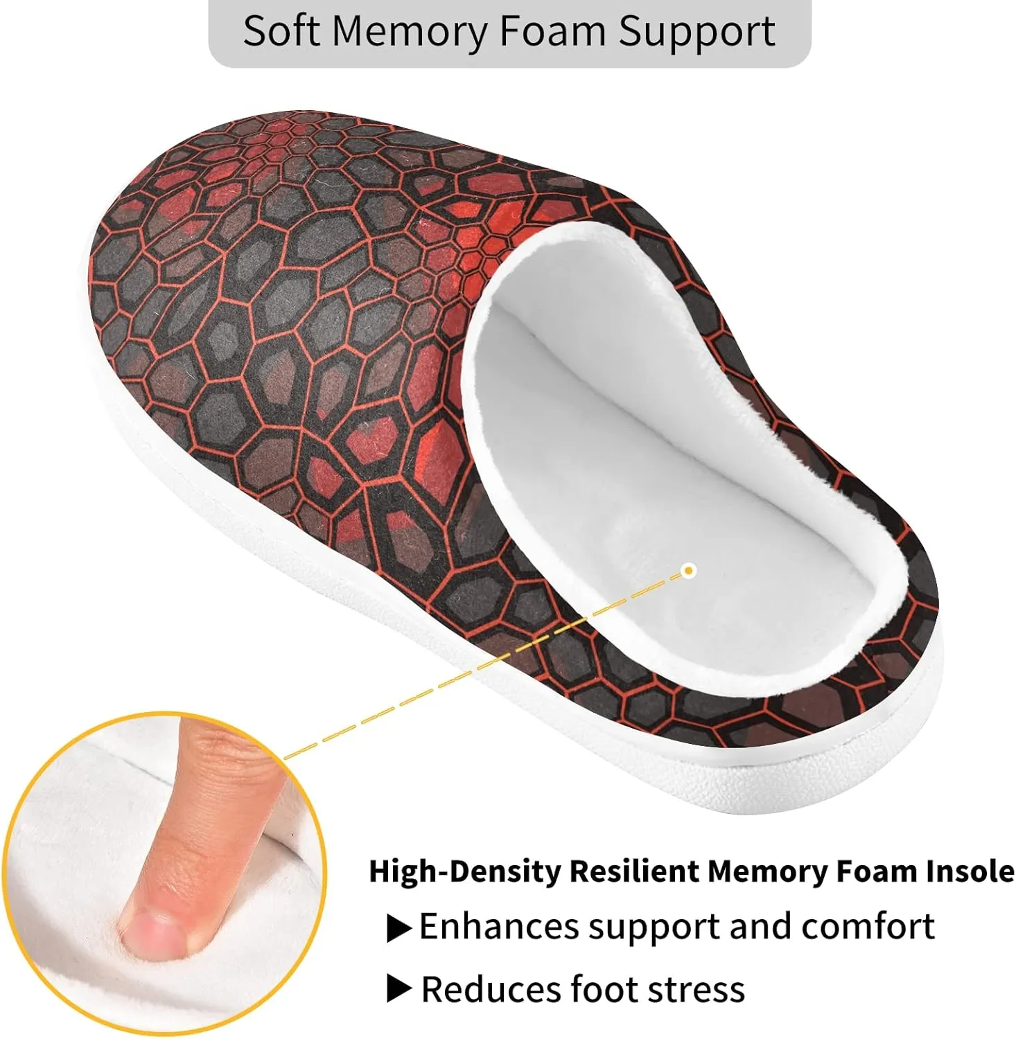 Oyihfvs Unisex Memory Foam Warm Slippers Comfort Soft Casual Shoes for Indoor Outdoor S-XXXL