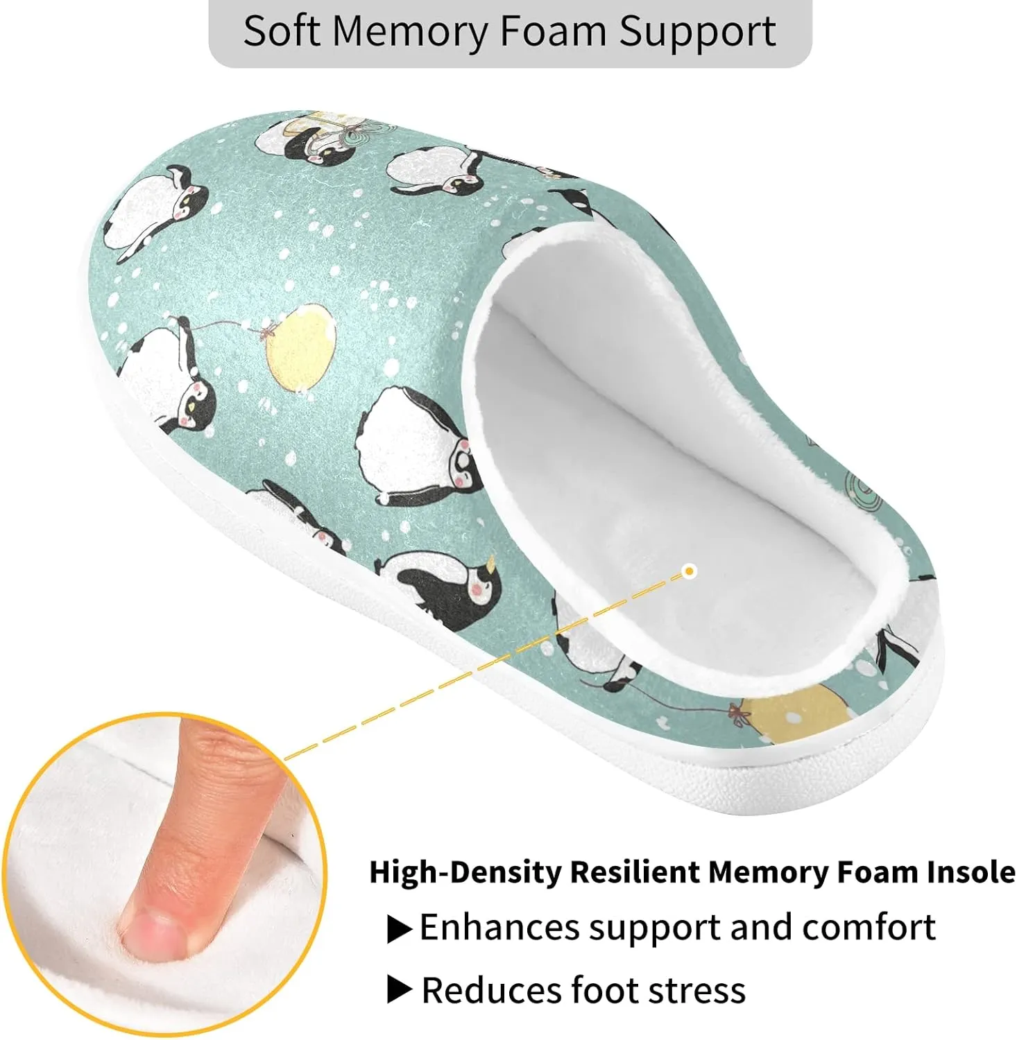 Oyihfvs Unisex Memory Foam Warm Slippers Comfort Soft Casual Shoes for Indoor Outdoor S-XXXL
