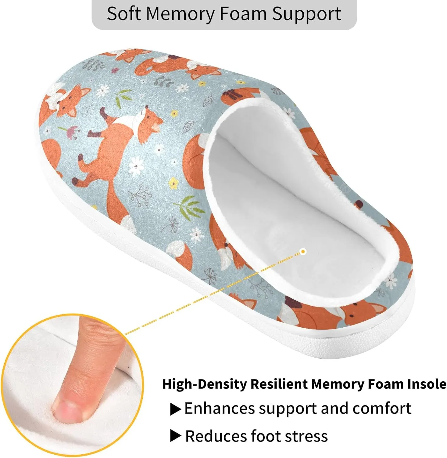 Oyihfvs Unisex Memory Foam Warm Slippers Comfort Soft Casual Shoes for Indoor Outdoor S-XXXL