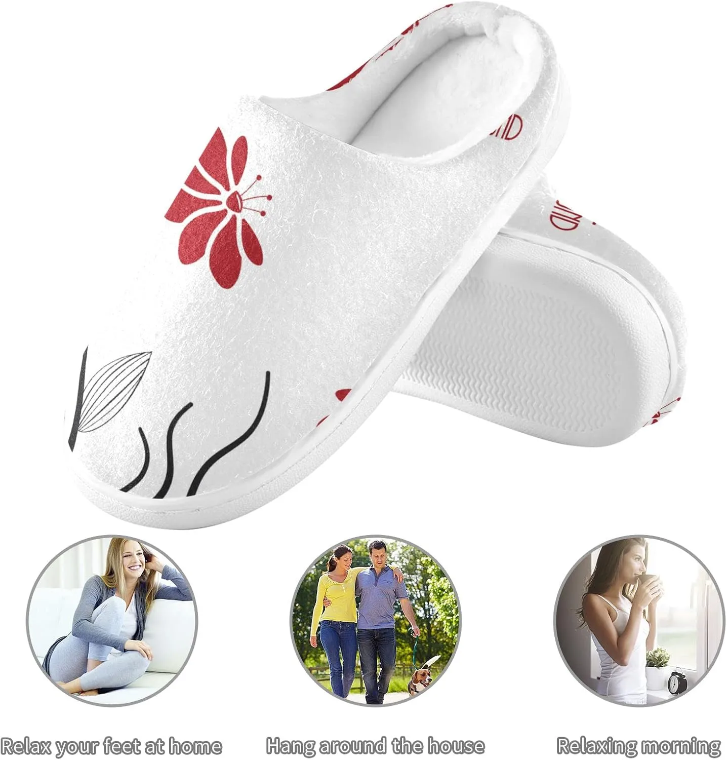 Oyihfvs Unisex Memory Foam Warm Slippers Comfort Soft Casual Shoes for Indoor Outdoor S-XXXL