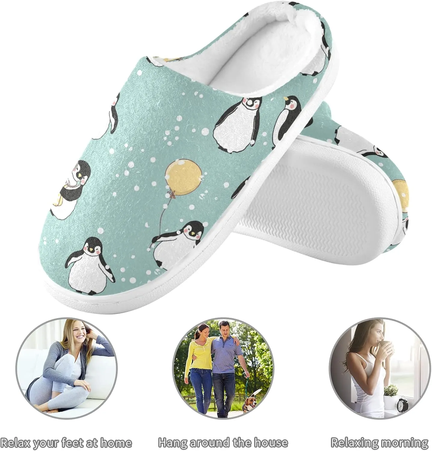Oyihfvs Unisex Memory Foam Warm Slippers Comfort Soft Casual Shoes for Indoor Outdoor S-XXXL
