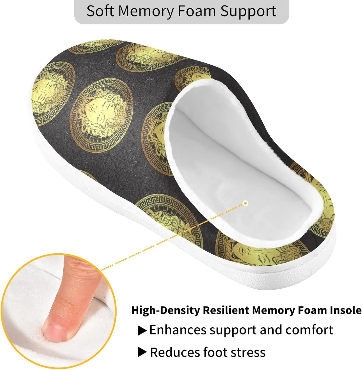 Oyihfvs Unisex Memory Foam Warm Slippers Comfort Soft Casual Shoes for Indoor Outdoor S-XXXL