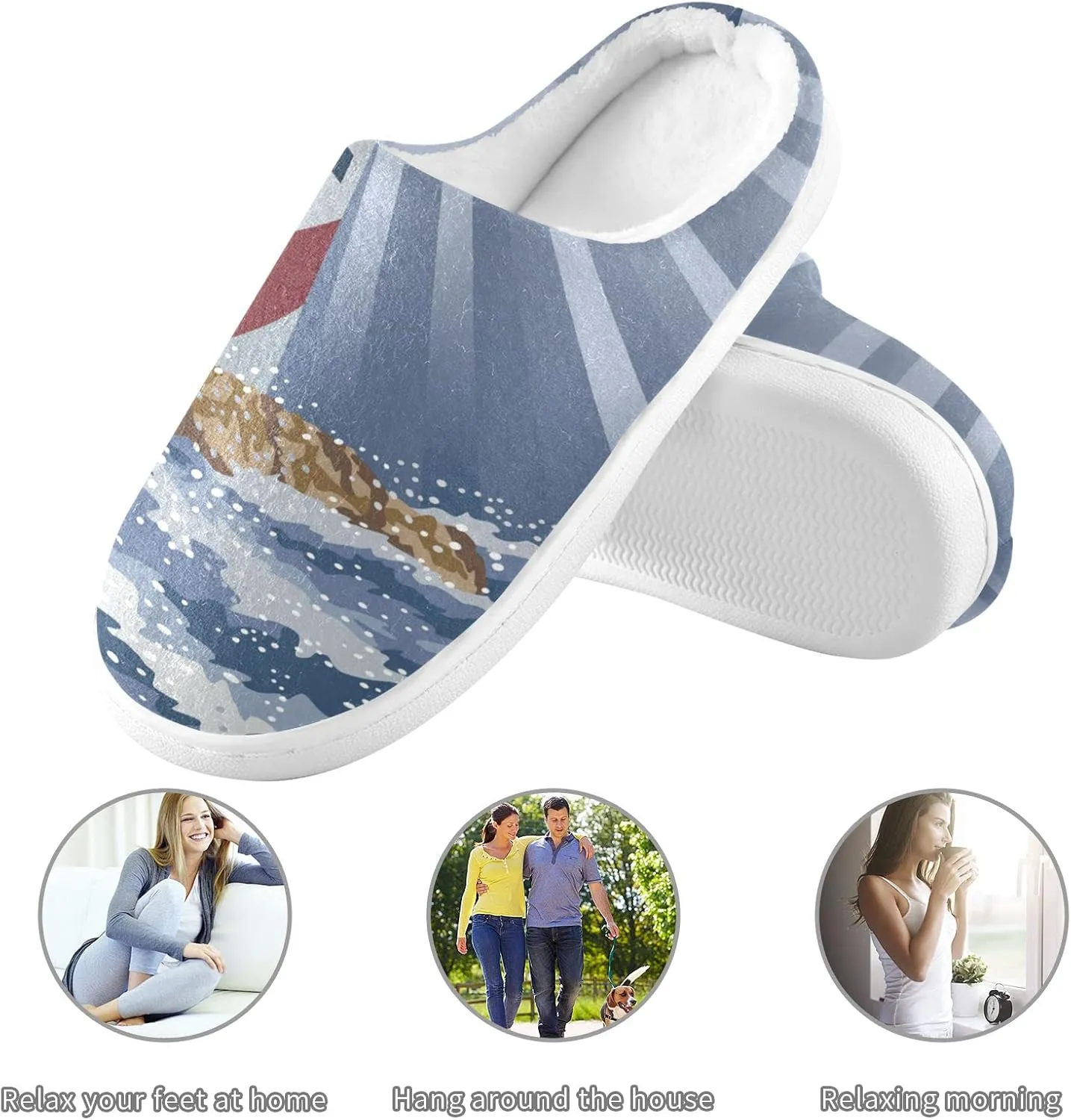 Oyihfvs Unisex Memory Foam Warm Slippers Comfort Soft Casual Shoes for Indoor Outdoor S-XXXL