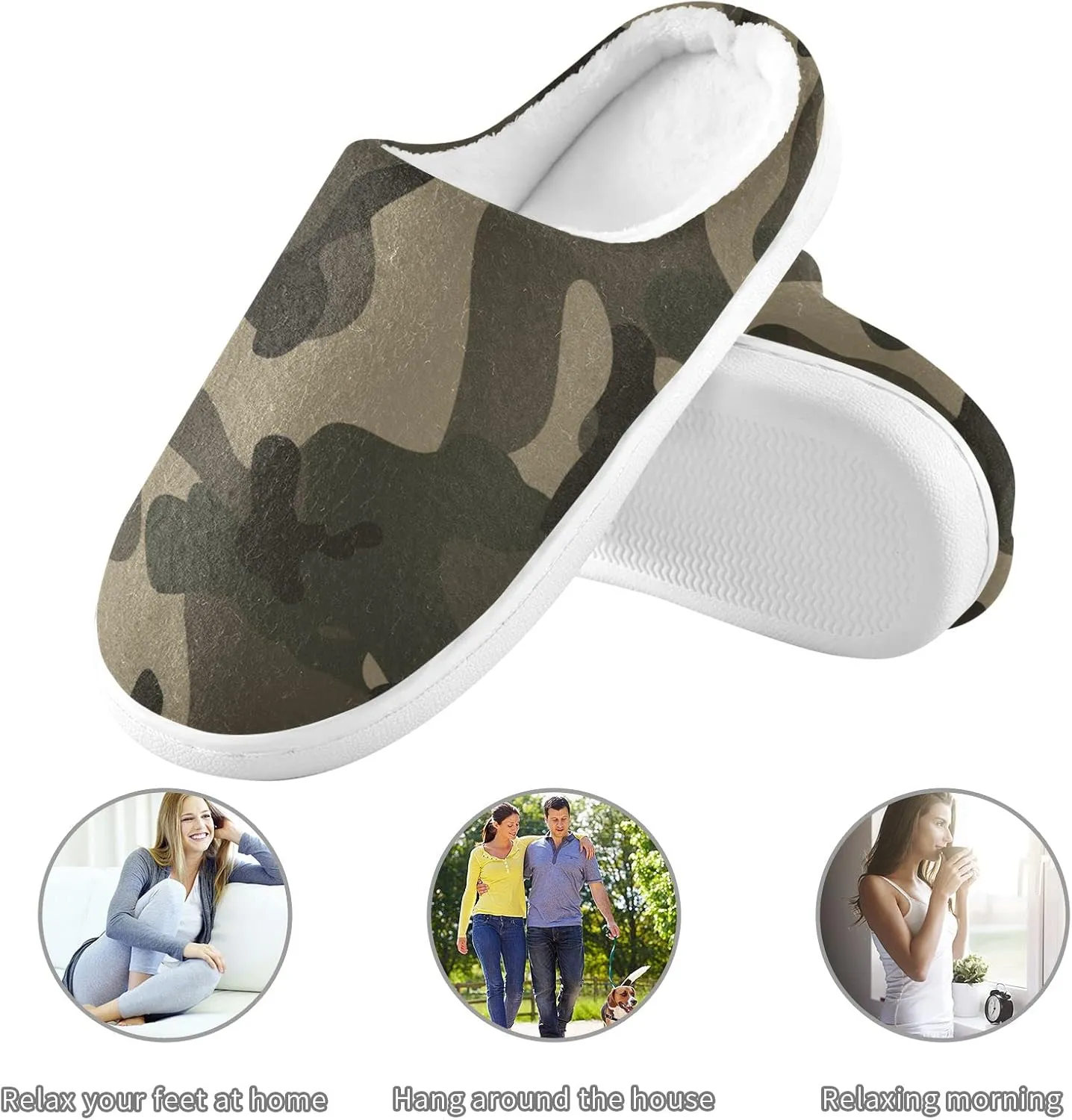 Oyihfvs Unisex Memory Foam Warm Slippers Comfort Soft Casual Shoes for Indoor Outdoor S-XXXL