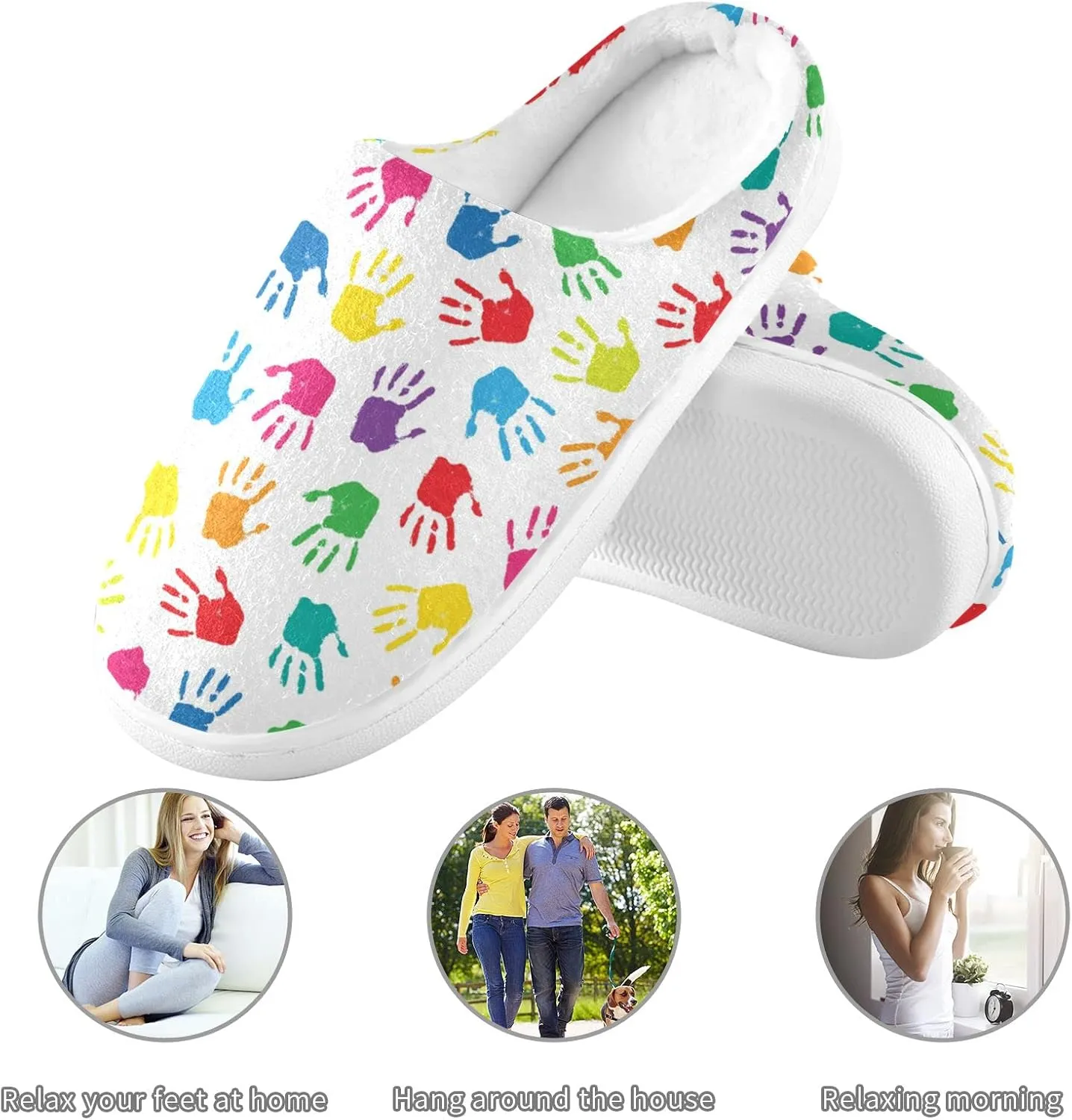 Oyihfvs Unisex Memory Foam Warm Slippers Comfort Soft Casual Shoes for Indoor Outdoor S-XXXL