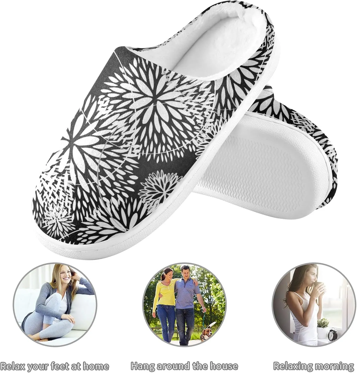 Oyihfvs Unisex Memory Foam Warm Slippers Comfort Soft Casual Shoes for Indoor Outdoor S-XXXL