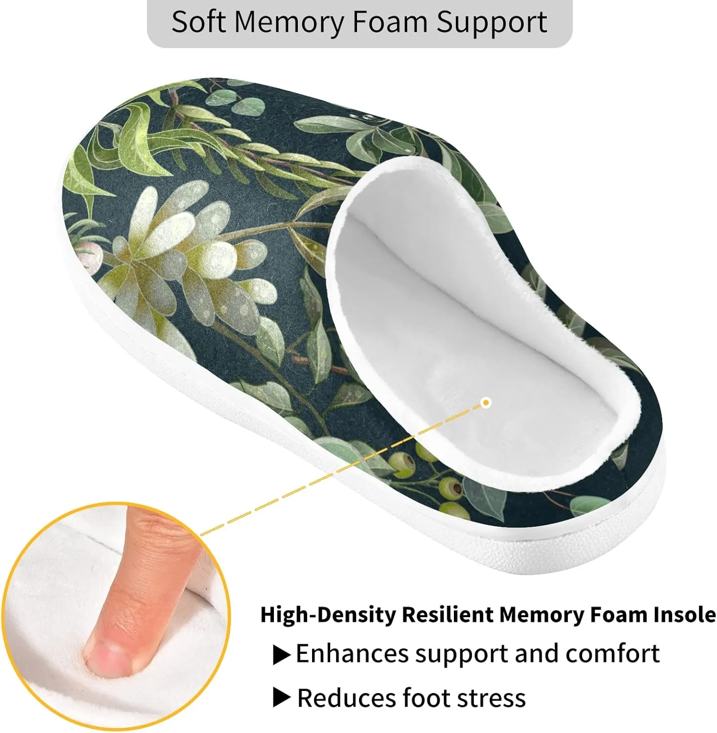 Oyihfvs Unisex Memory Foam Warm Slippers Comfort Soft Casual Shoes for Indoor Outdoor S-XXXL
