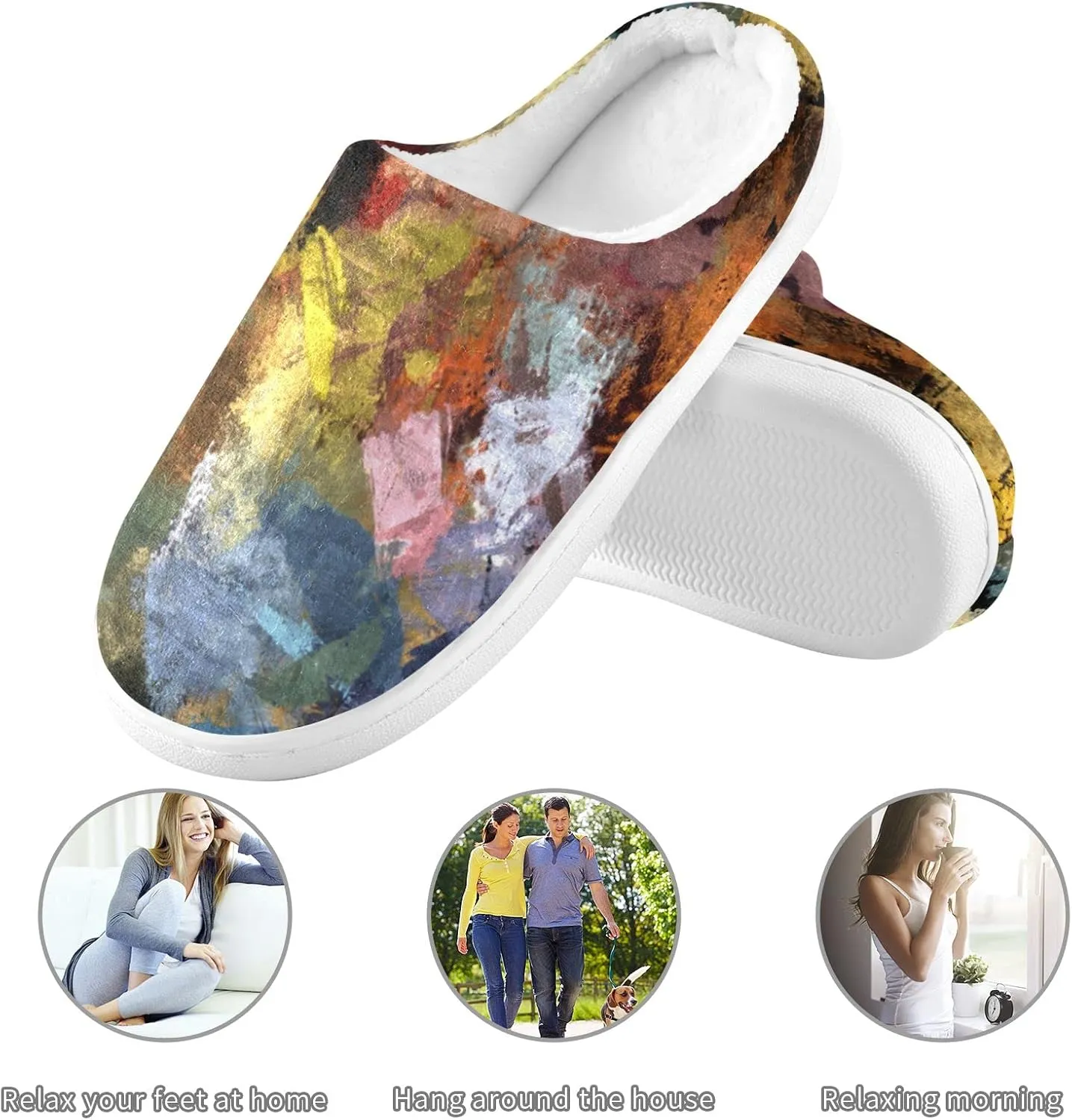 Oyihfvs Unisex Memory Foam Warm Slippers Comfort Soft Casual Shoes for Indoor Outdoor S-XXXL