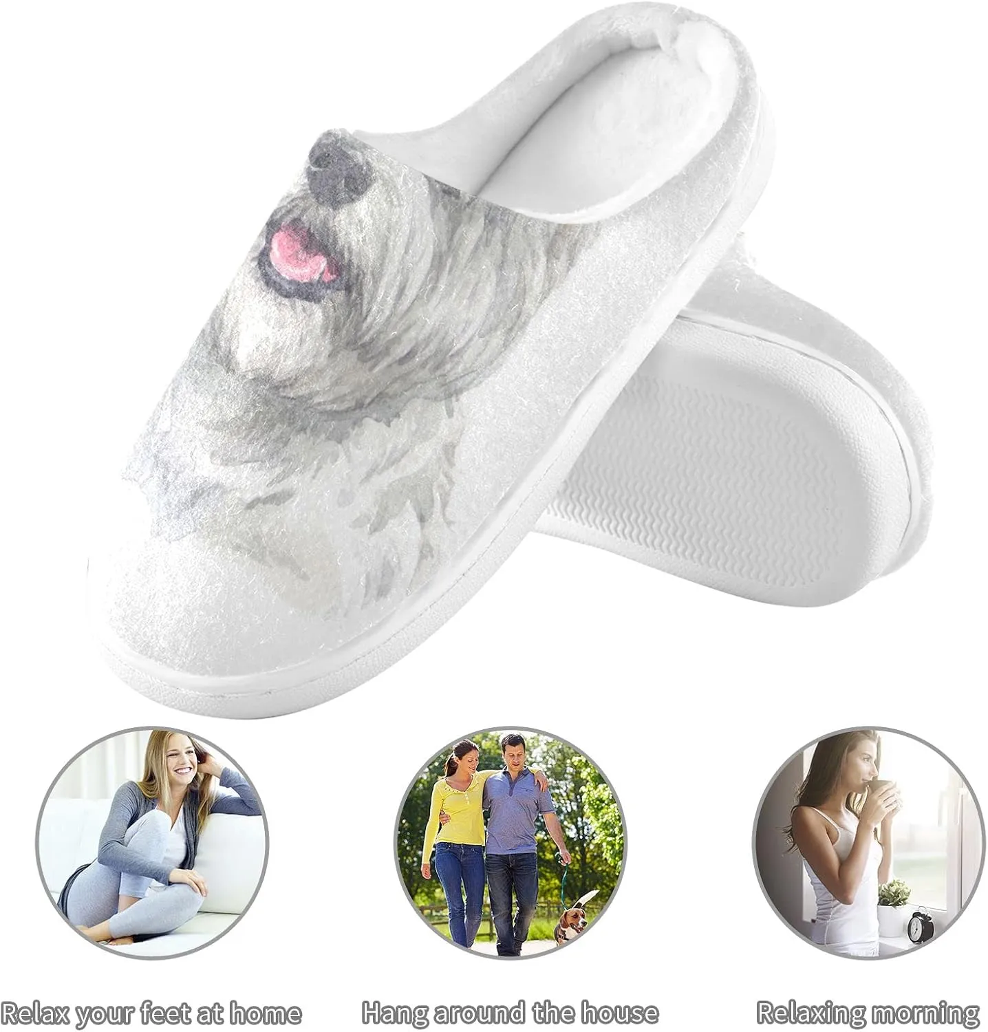 Oyihfvs Unisex Memory Foam Warm Slippers Comfort Soft Casual Shoes for Indoor Outdoor S-XXXL