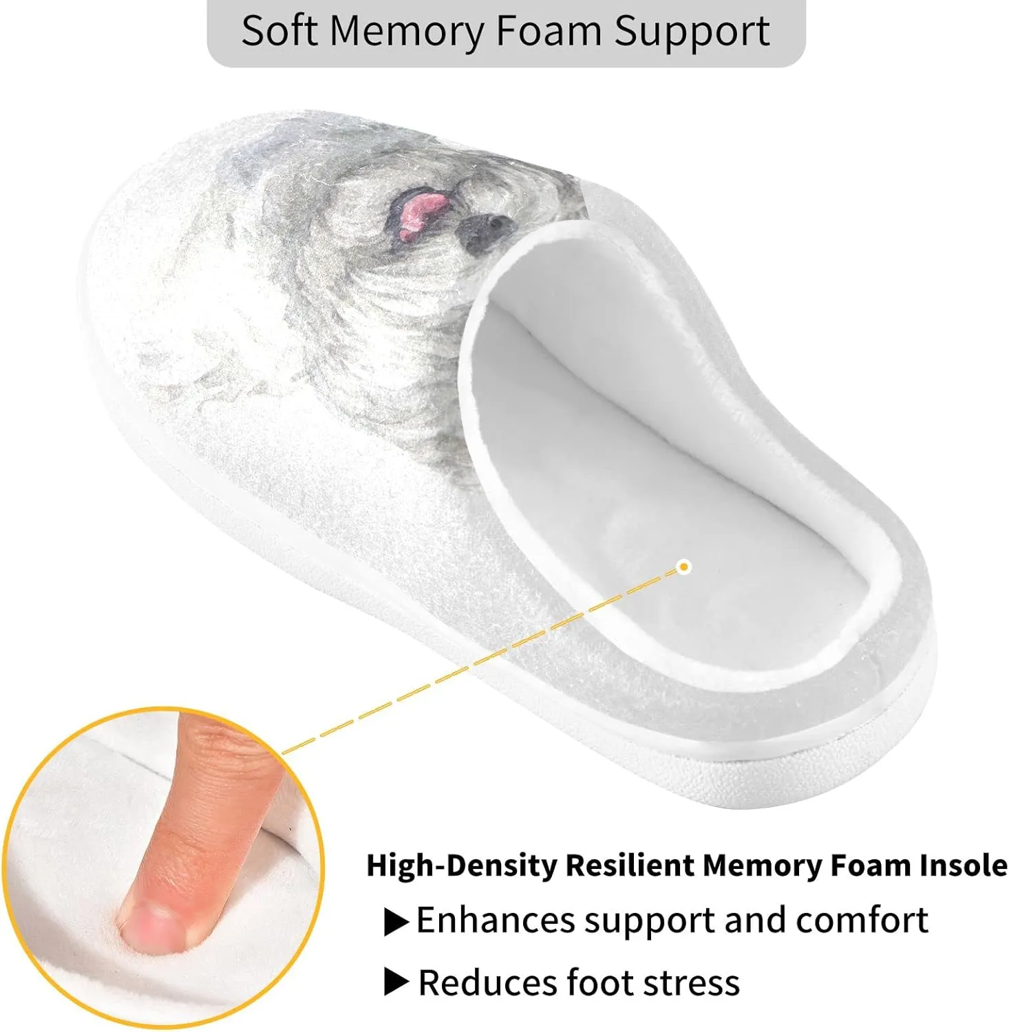 Oyihfvs Unisex Memory Foam Warm Slippers Comfort Soft Casual Shoes for Indoor Outdoor S-XXXL