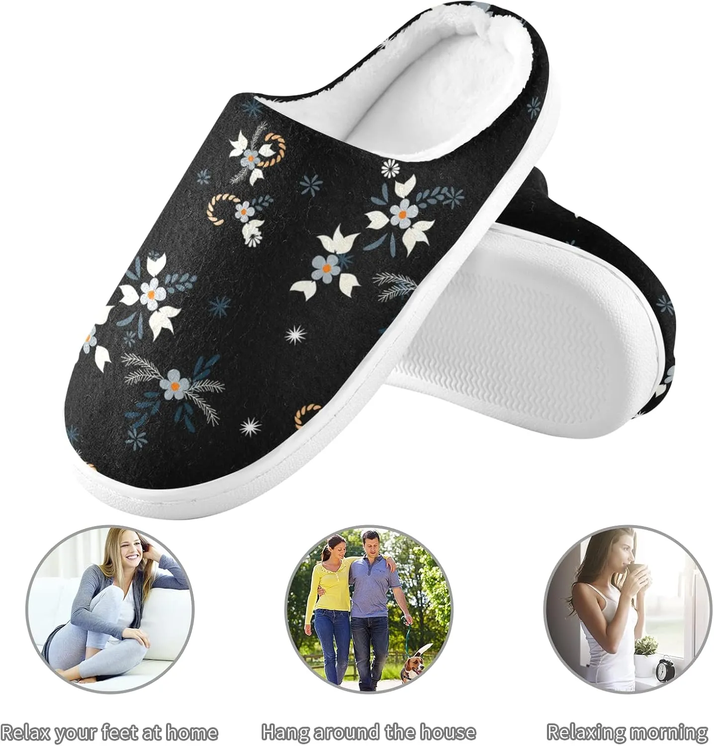 Oyihfvs Unisex Memory Foam Warm Slippers Comfort Soft Casual Shoes for Indoor Outdoor S-XXXL