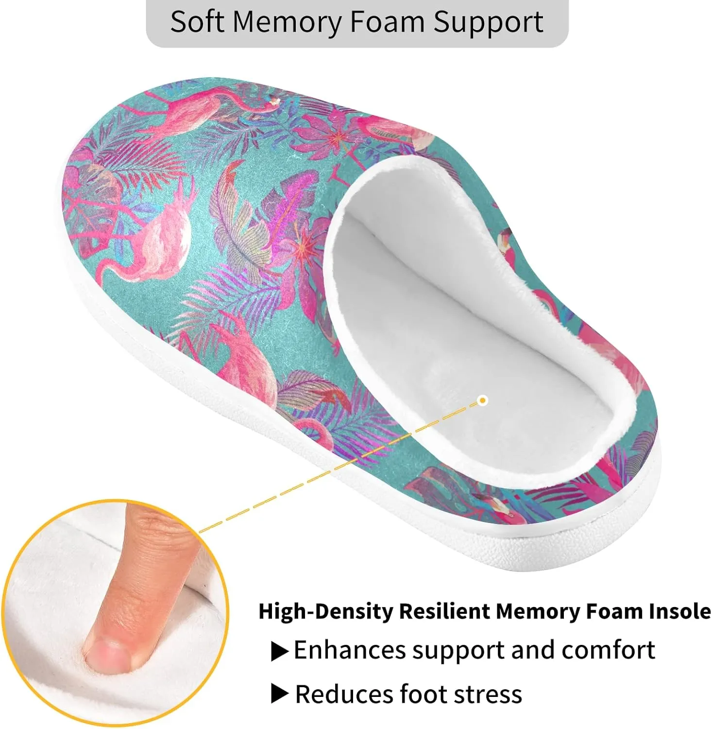 Oyihfvs Unisex Memory Foam Warm Slippers Comfort Soft Casual Shoes for Indoor Outdoor S-XXXL
