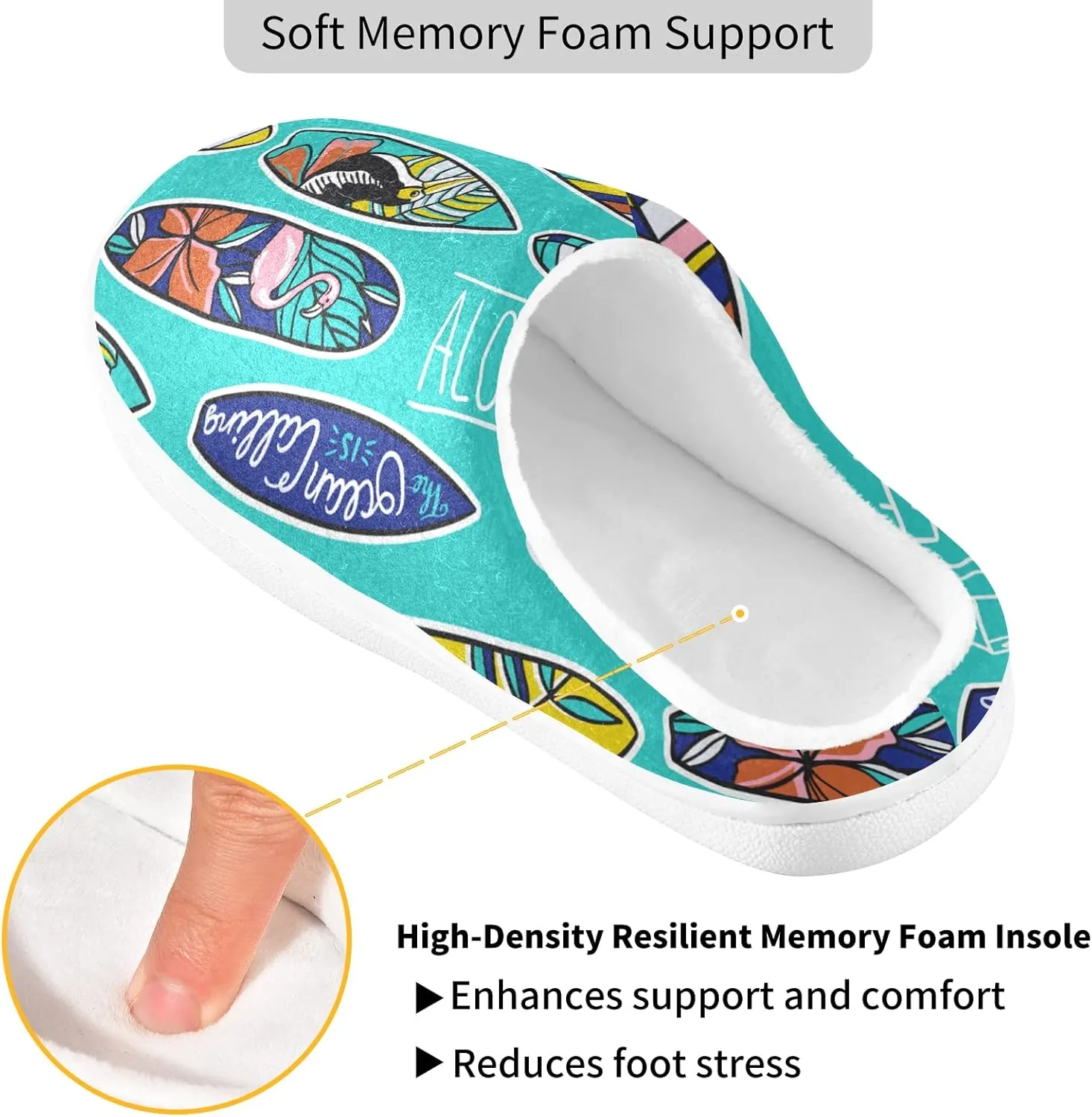 Oyihfvs Unisex Memory Foam Warm Slippers Comfort Soft Casual Shoes for Indoor Outdoor S-XXXL