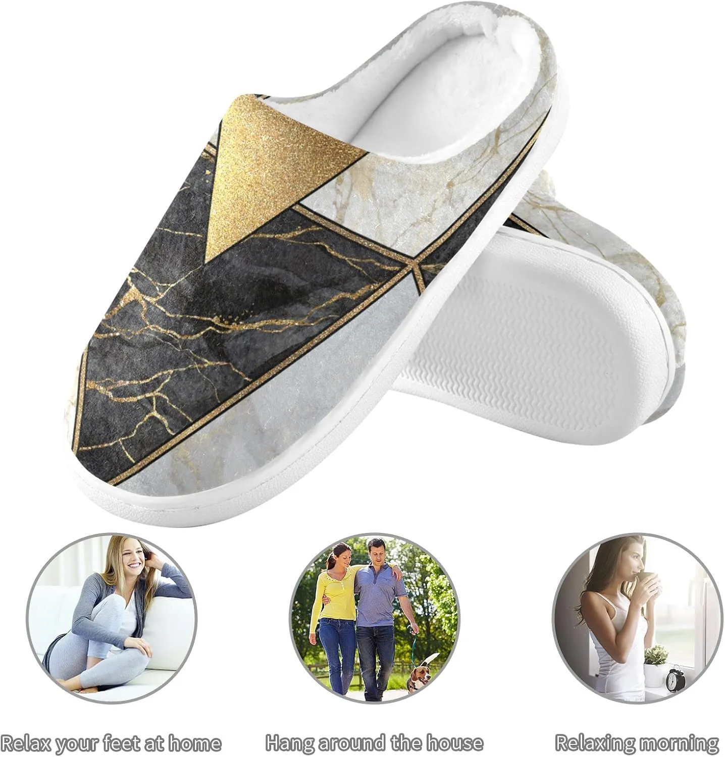 Oyihfvs Unisex Memory Foam Warm Slippers Comfort Soft Casual Shoes for Indoor Outdoor S-XXXL