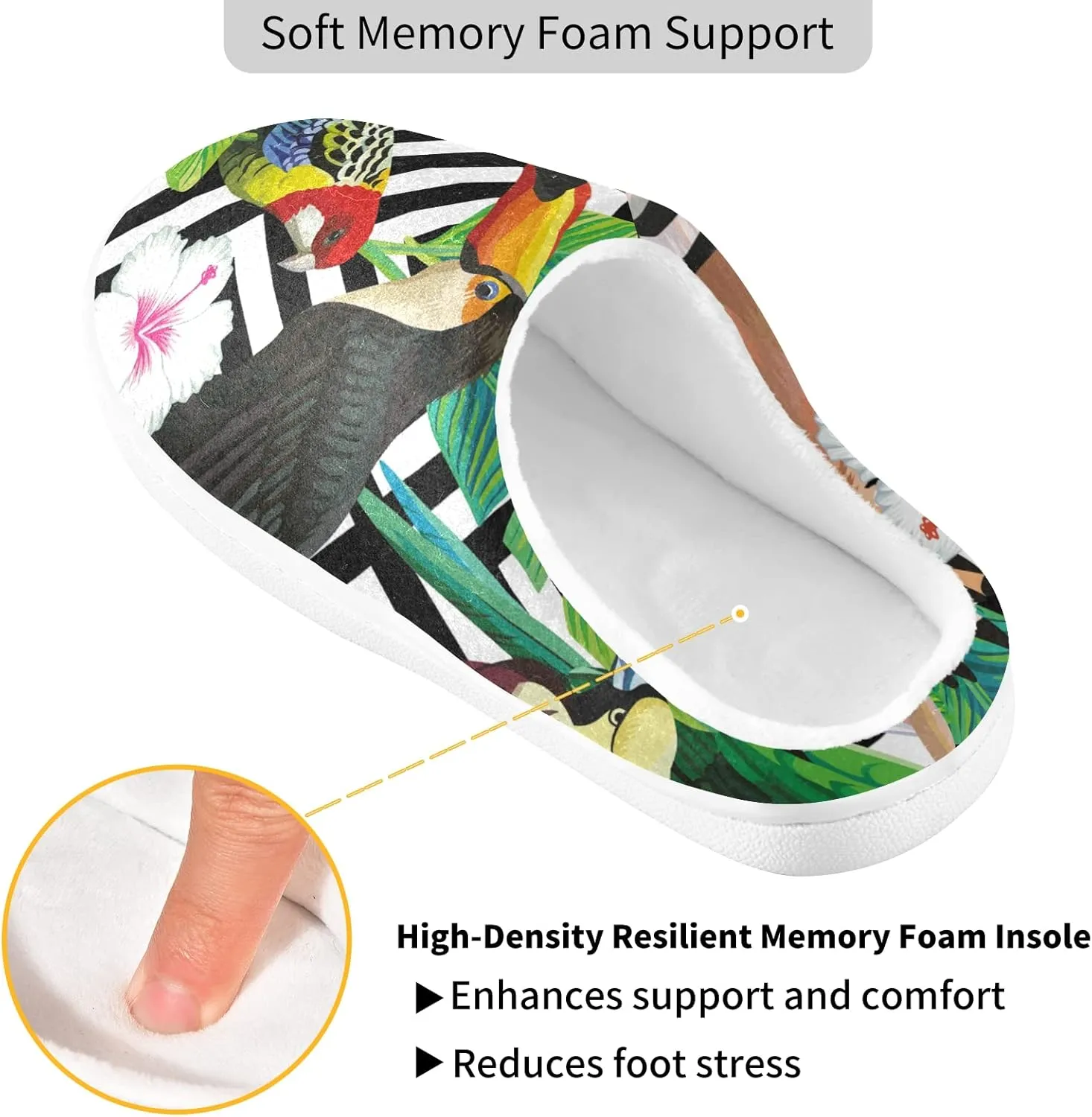 Oyihfvs Unisex Memory Foam Warm Slippers Comfort Soft Casual Shoes for Indoor Outdoor S-XXXL