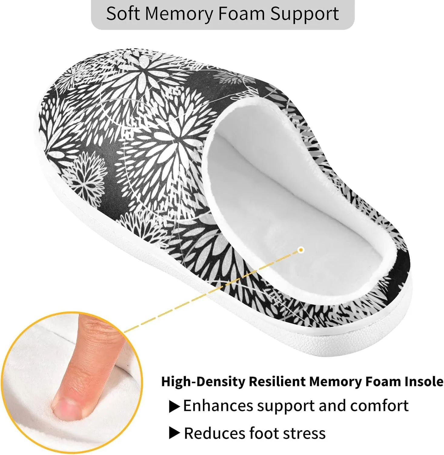 Oyihfvs Unisex Memory Foam Warm Slippers Comfort Soft Casual Shoes for Indoor Outdoor S-XXXL