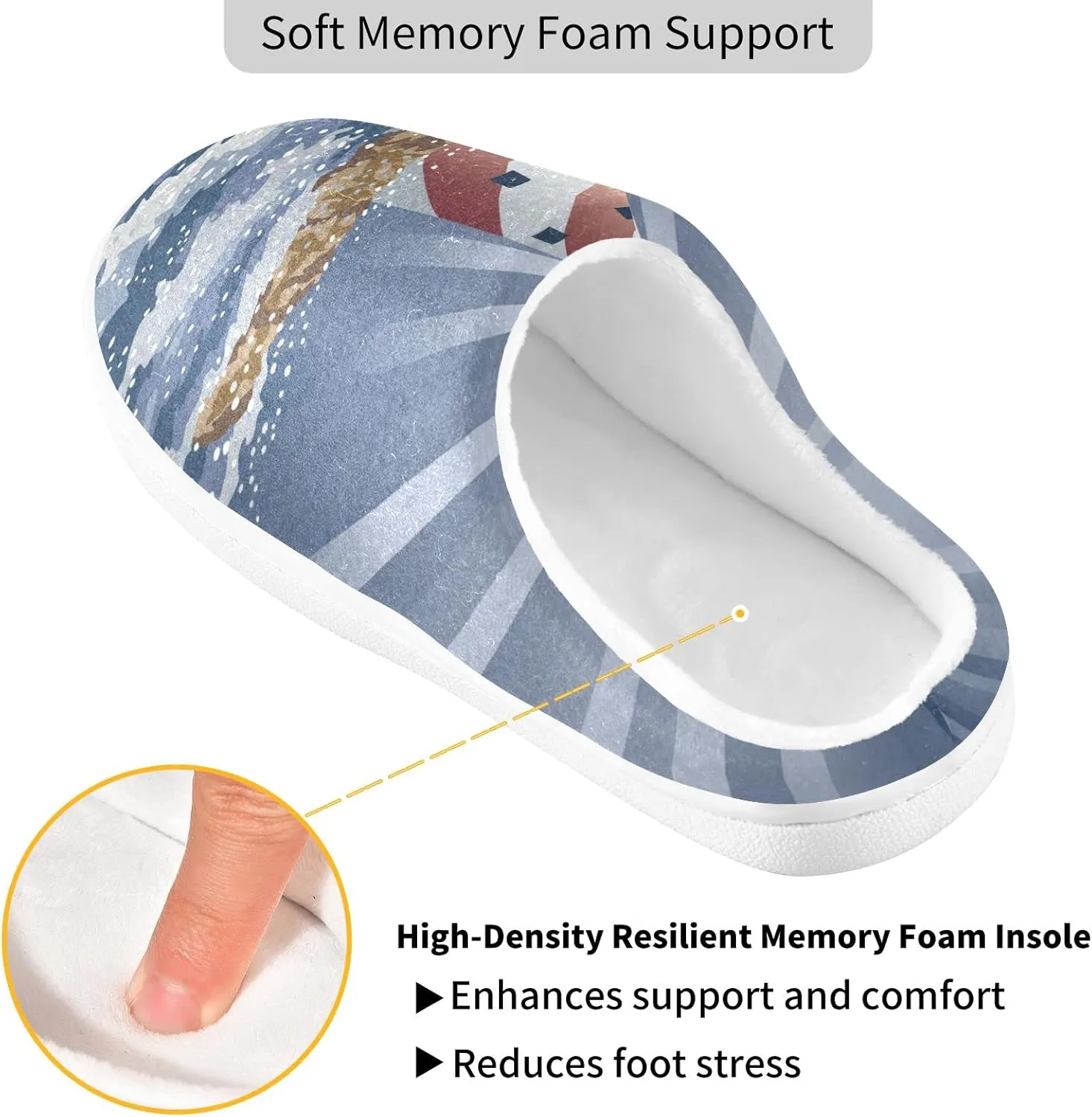 Oyihfvs Unisex Memory Foam Warm Slippers Comfort Soft Casual Shoes for Indoor Outdoor S-XXXL