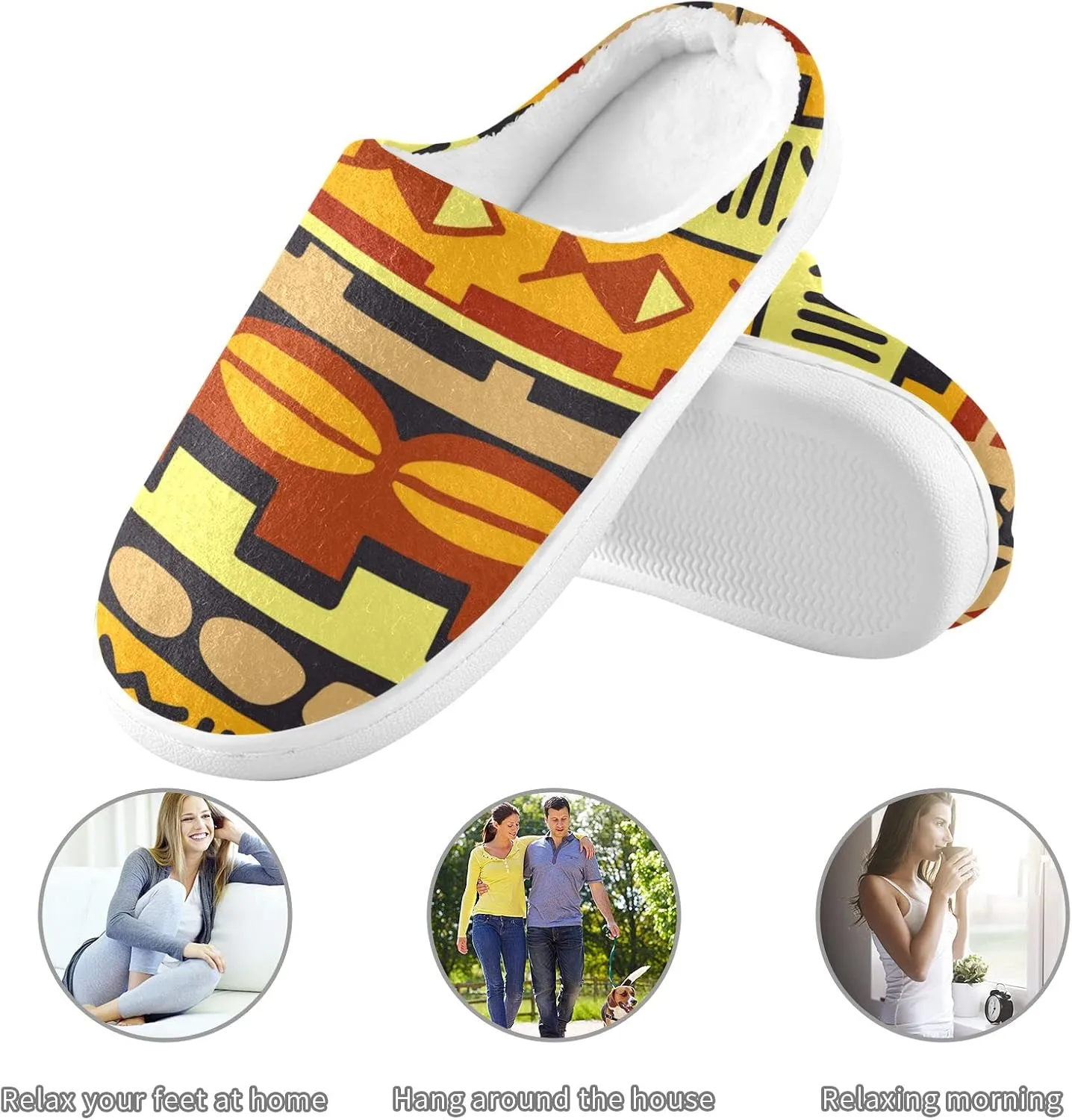 Oyihfvs Unisex Memory Foam Warm Slippers Comfort Soft Casual Shoes for Indoor Outdoor S-XXXL