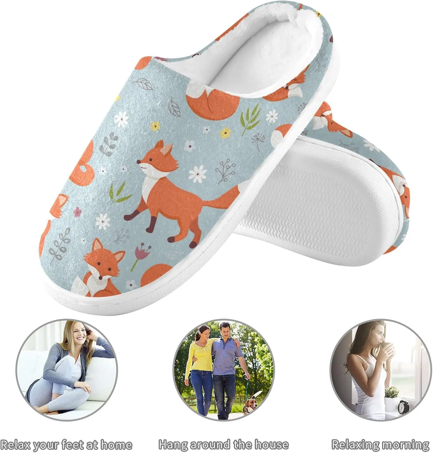 Oyihfvs Unisex Memory Foam Warm Slippers Comfort Soft Casual Shoes for Indoor Outdoor S-XXXL