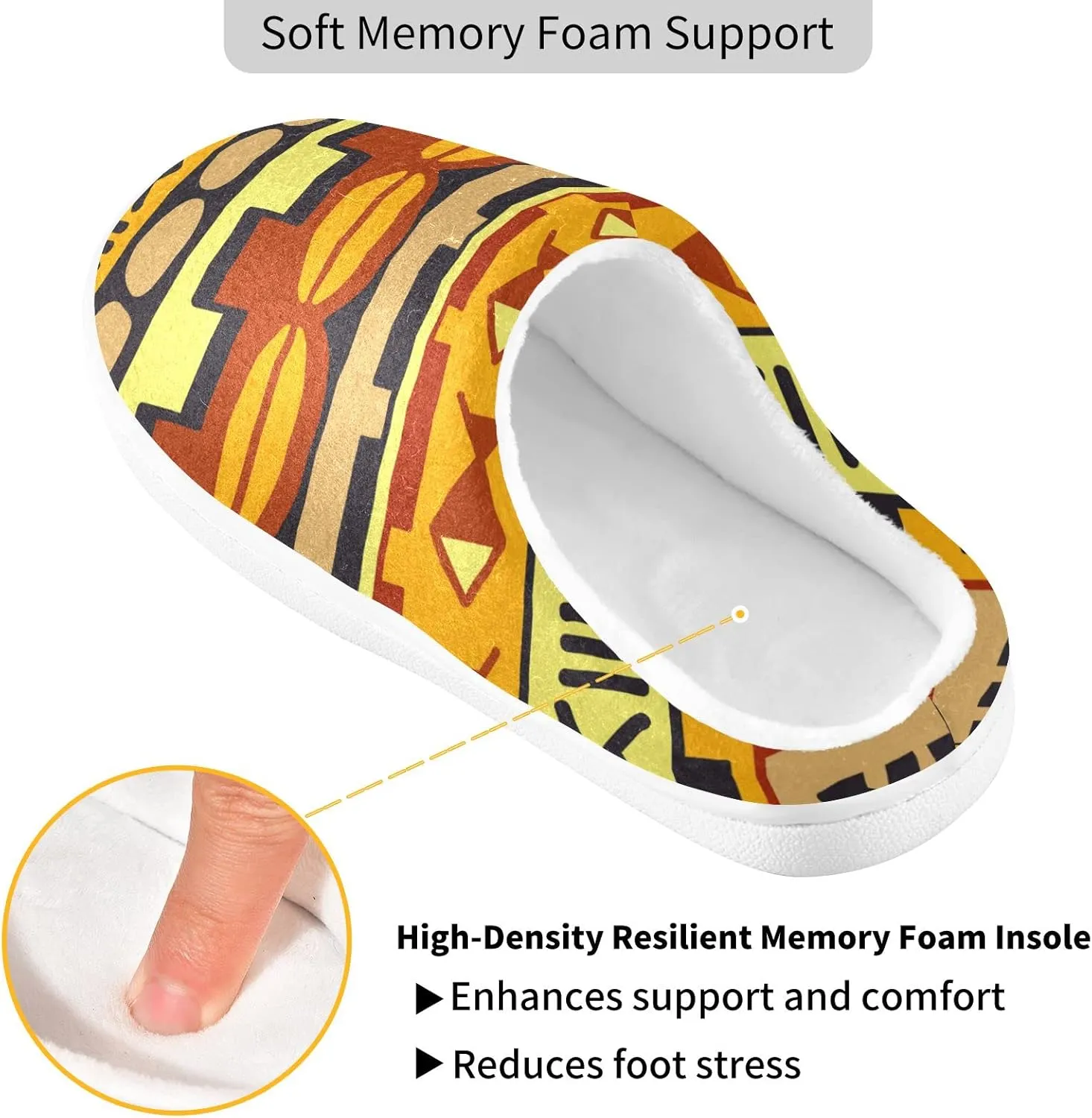 Oyihfvs Unisex Memory Foam Warm Slippers Comfort Soft Casual Shoes for Indoor Outdoor S-XXXL