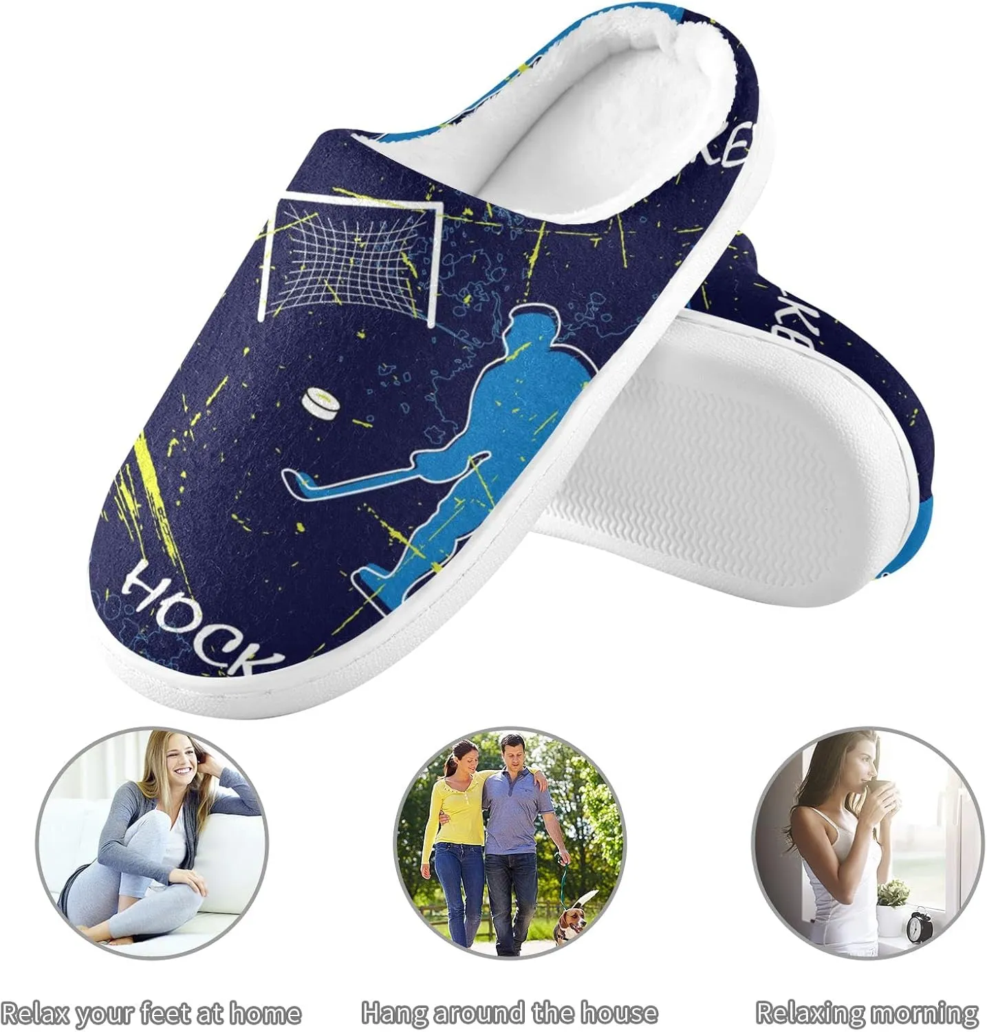 Oyihfvs Unisex Memory Foam Warm Slippers Comfort Soft Casual Shoes for Indoor Outdoor S-XXXL