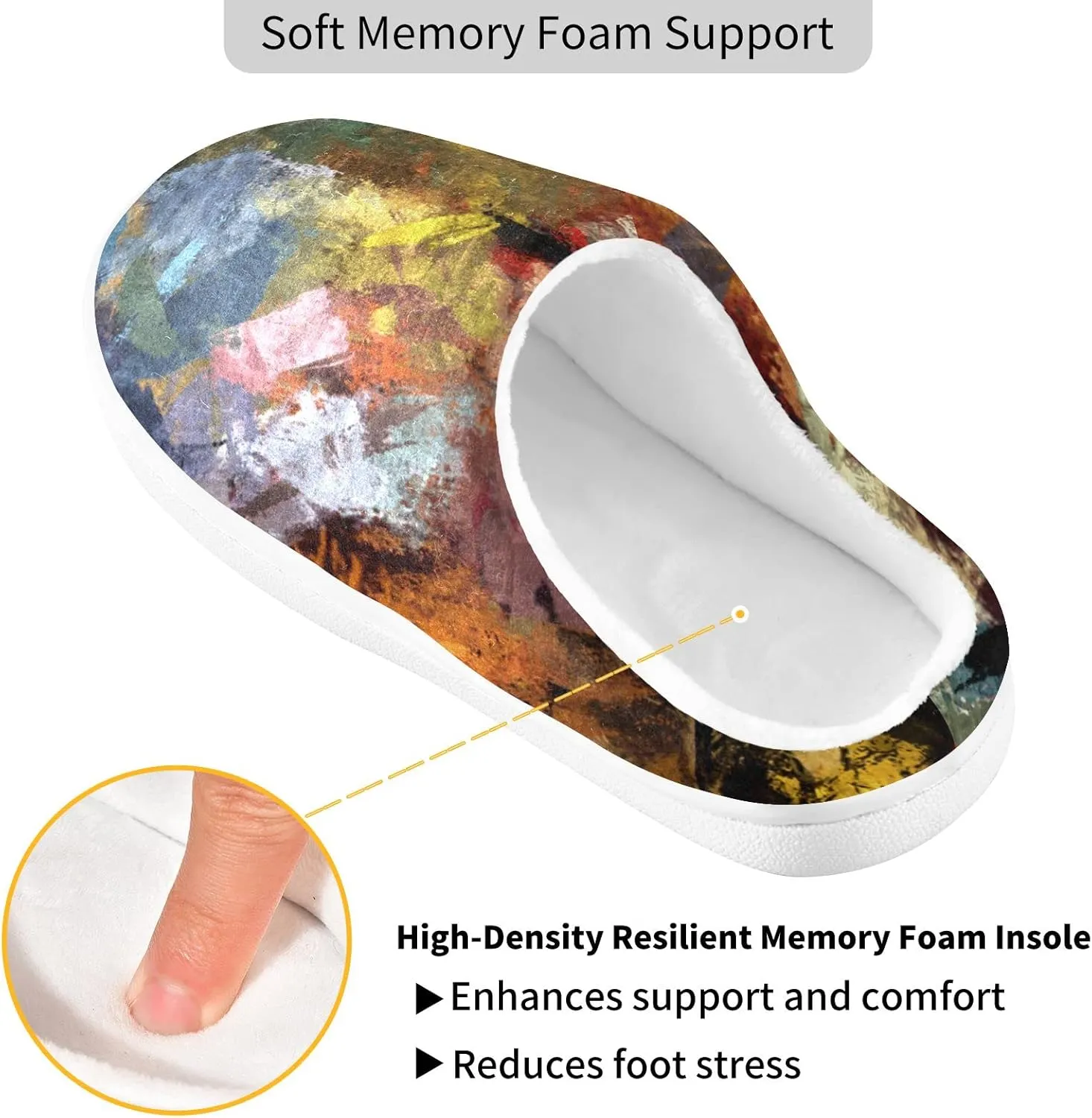 Oyihfvs Unisex Memory Foam Warm Slippers Comfort Soft Casual Shoes for Indoor Outdoor S-XXXL