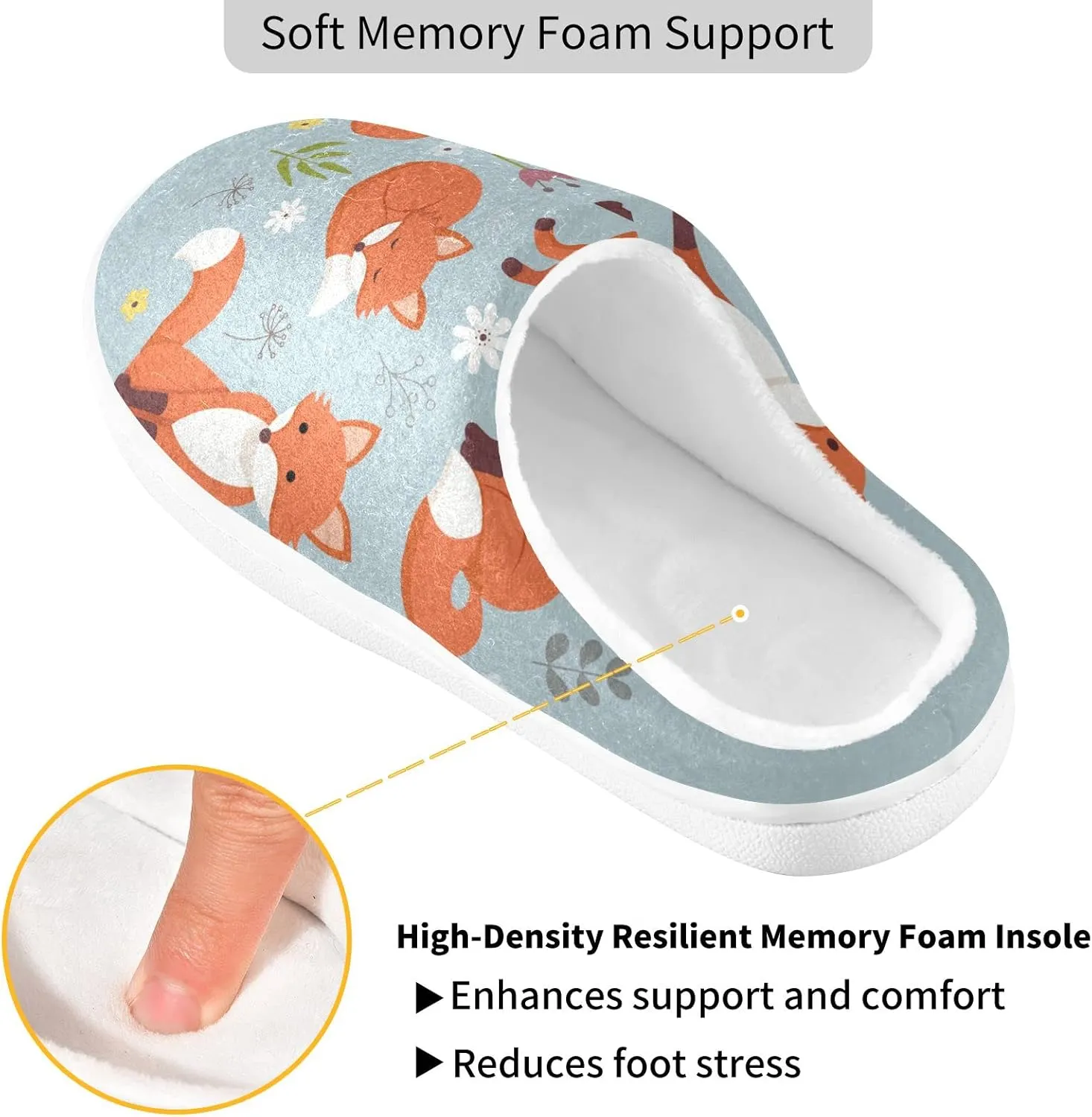 Oyihfvs Unisex Memory Foam Warm Slippers Comfort Soft Casual Shoes for Indoor Outdoor S-XXXL