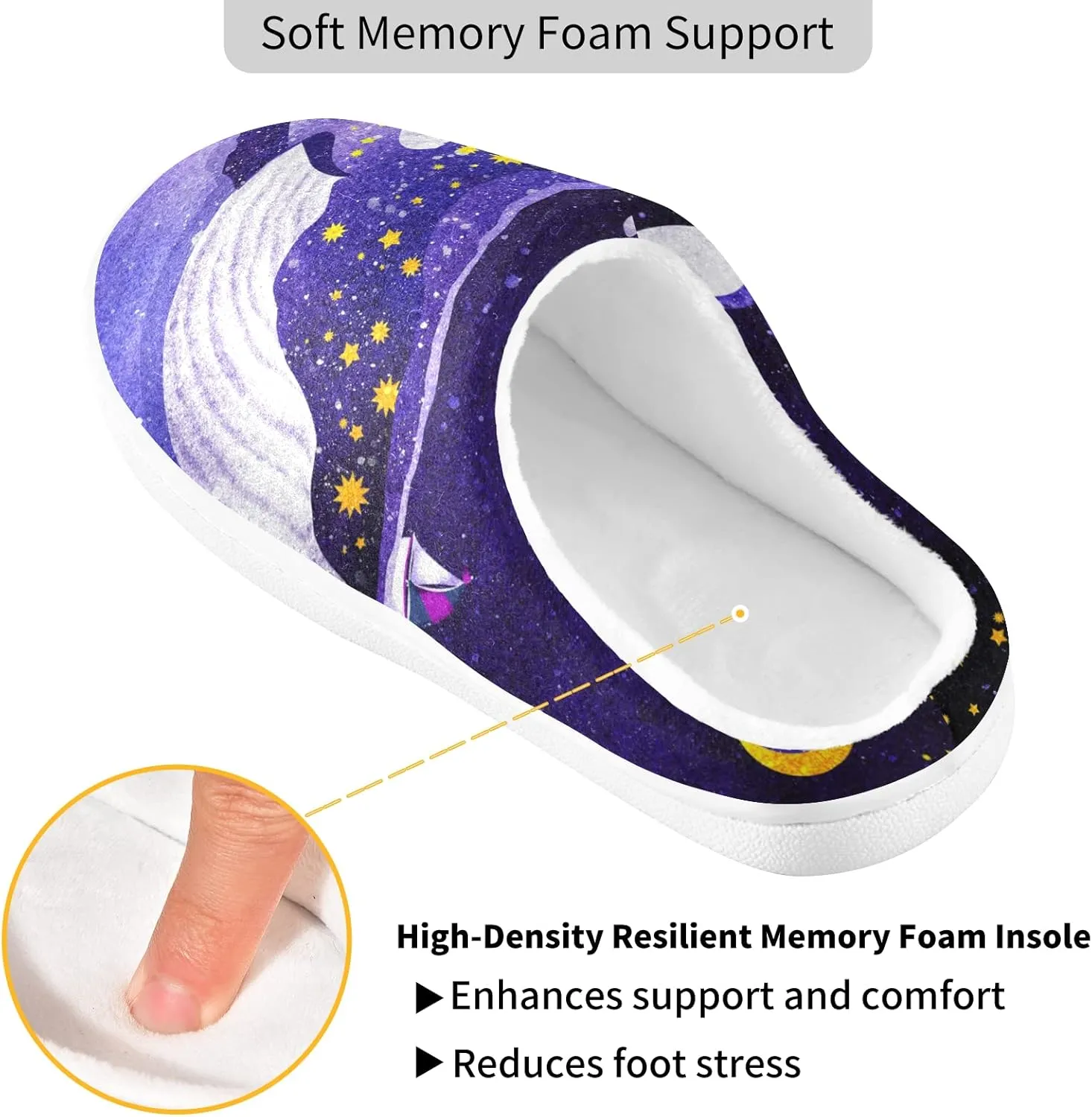 Oyihfvs Unisex Memory Foam Warm Slippers Comfort Soft Casual Shoes for Indoor Outdoor S-XXXL