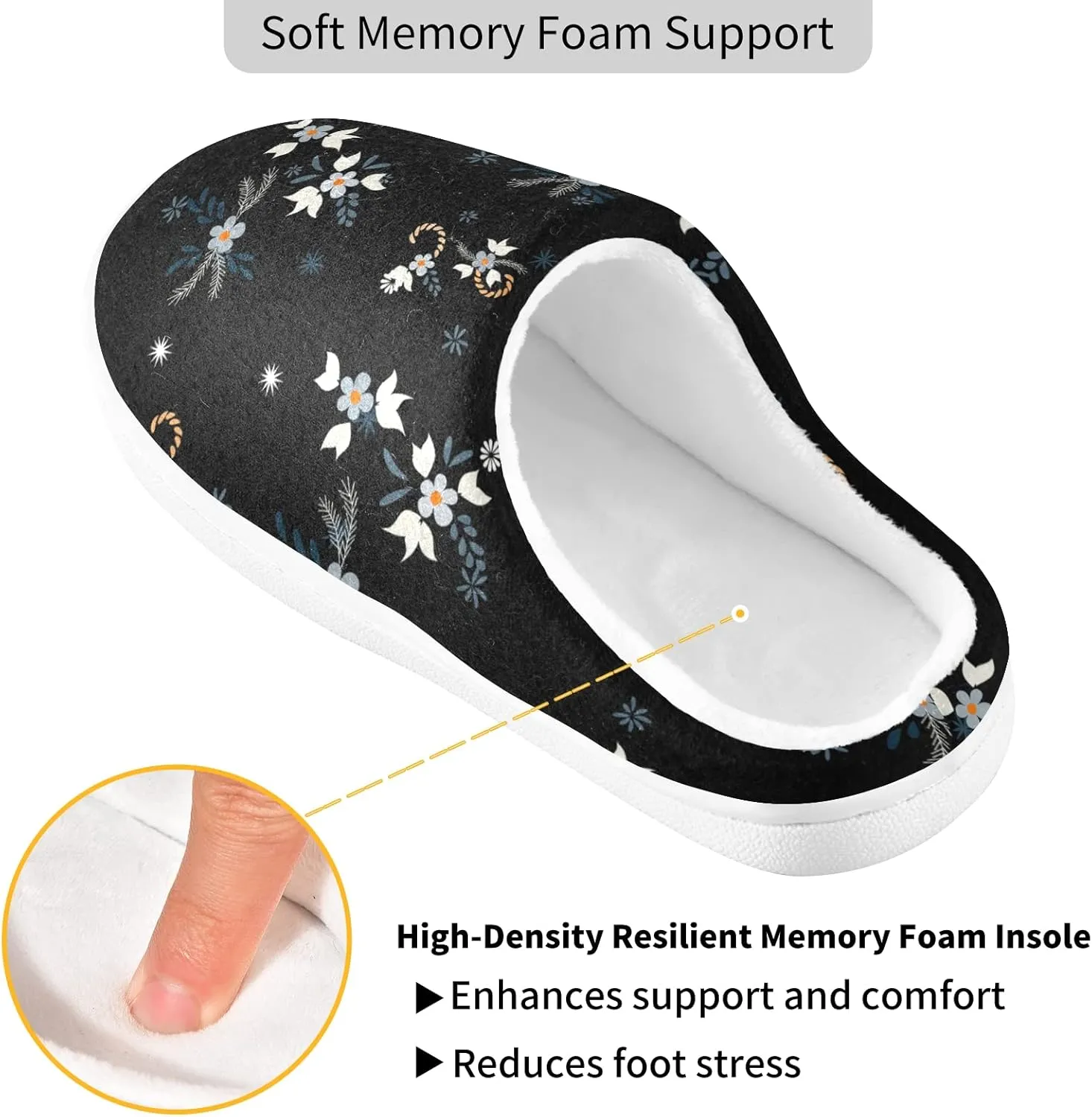 Oyihfvs Unisex Memory Foam Warm Slippers Comfort Soft Casual Shoes for Indoor Outdoor S-XXXL