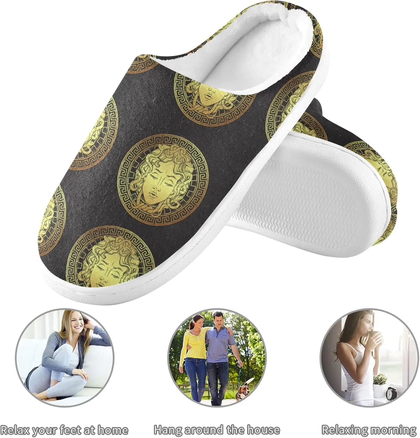 Oyihfvs Unisex Memory Foam Warm Slippers Comfort Soft Casual Shoes for Indoor Outdoor S-XXXL
