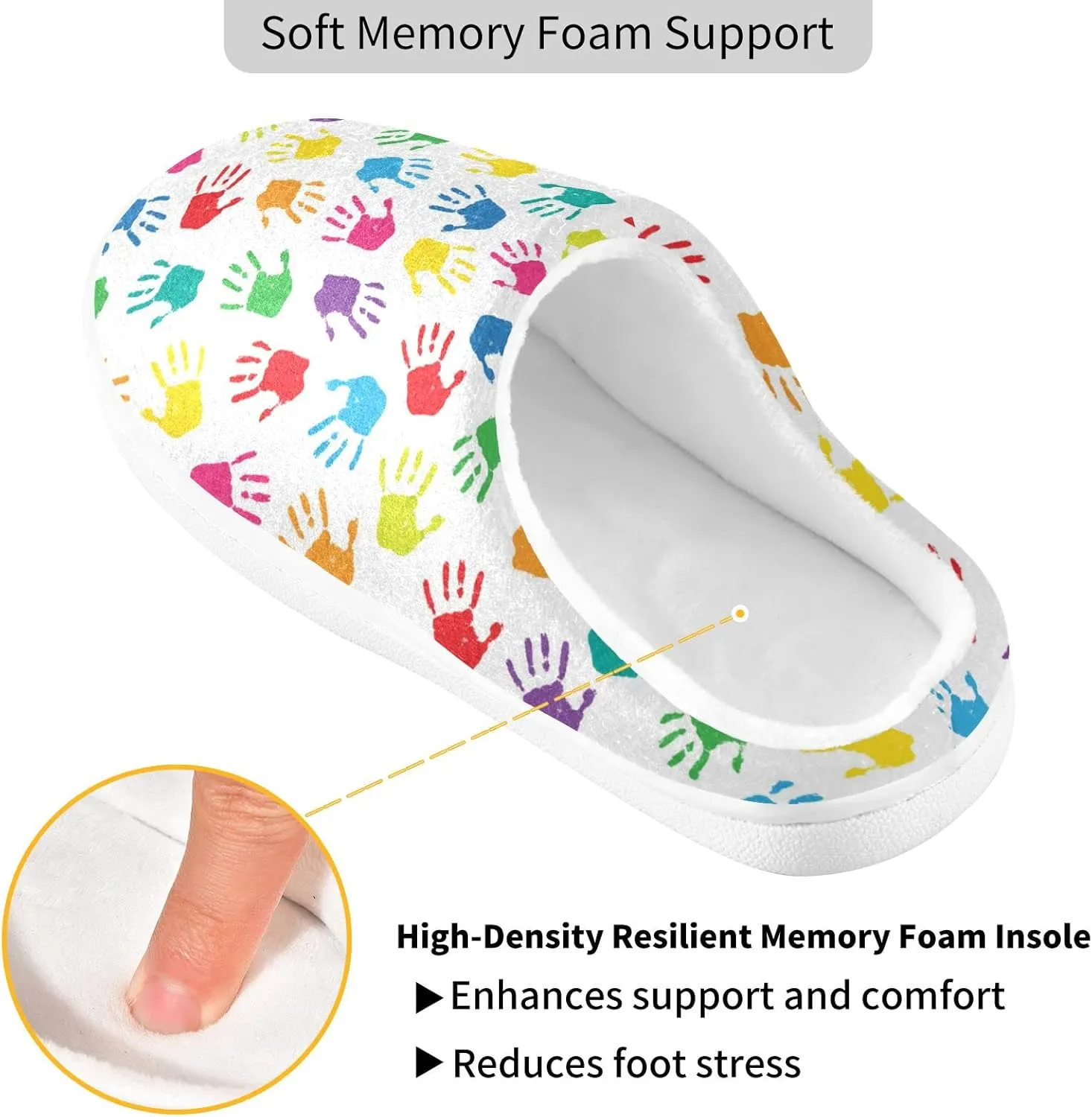 Oyihfvs Unisex Memory Foam Warm Slippers Comfort Soft Casual Shoes for Indoor Outdoor S-XXXL