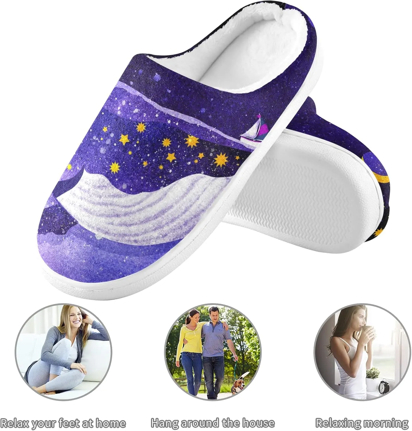 Oyihfvs Unisex Memory Foam Warm Slippers Comfort Soft Casual Shoes for Indoor Outdoor S-XXXL