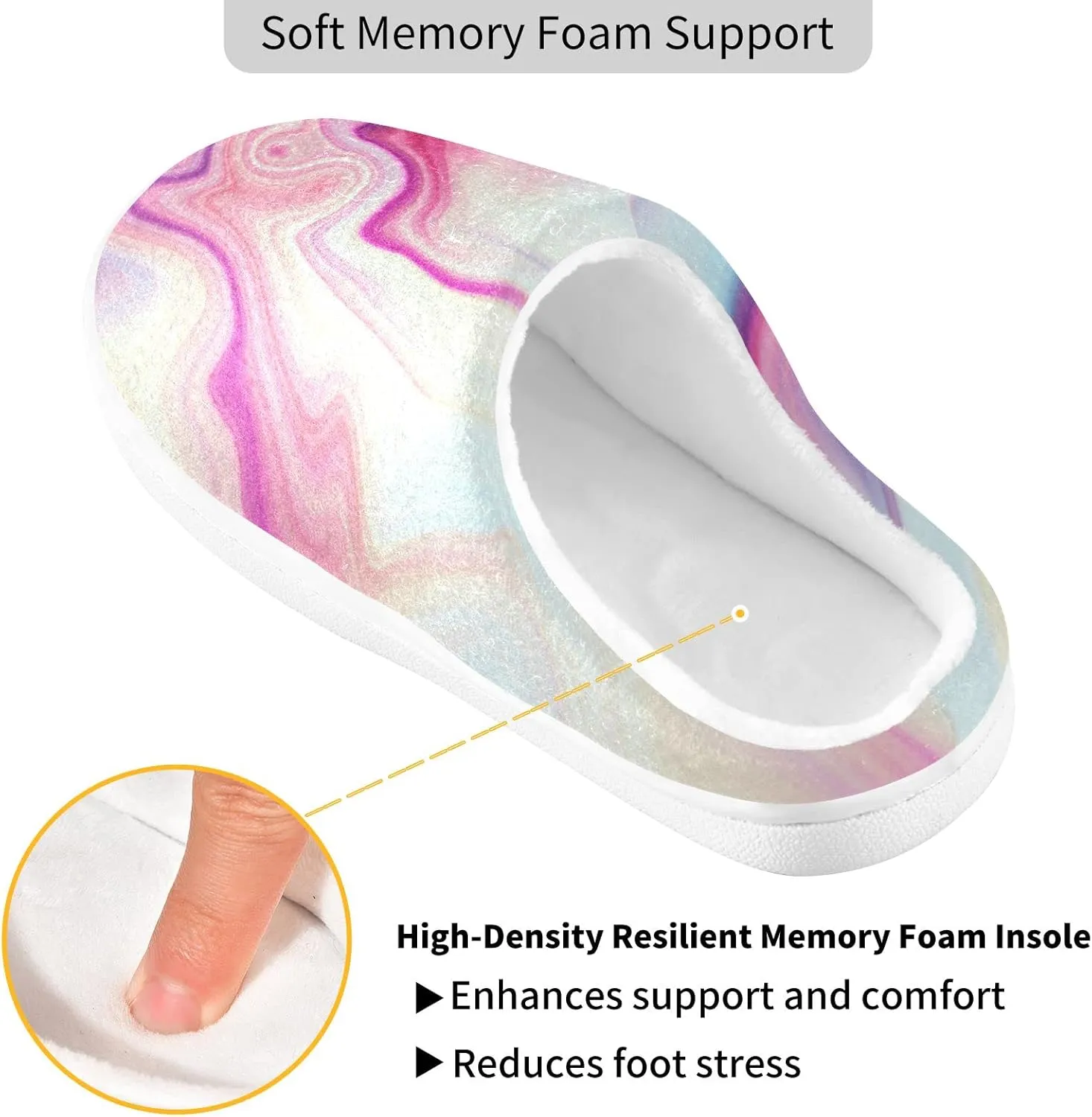 Oyihfvs Unisex Memory Foam Warm Slippers Comfort Soft Casual Shoes for Indoor Outdoor S-XXXL