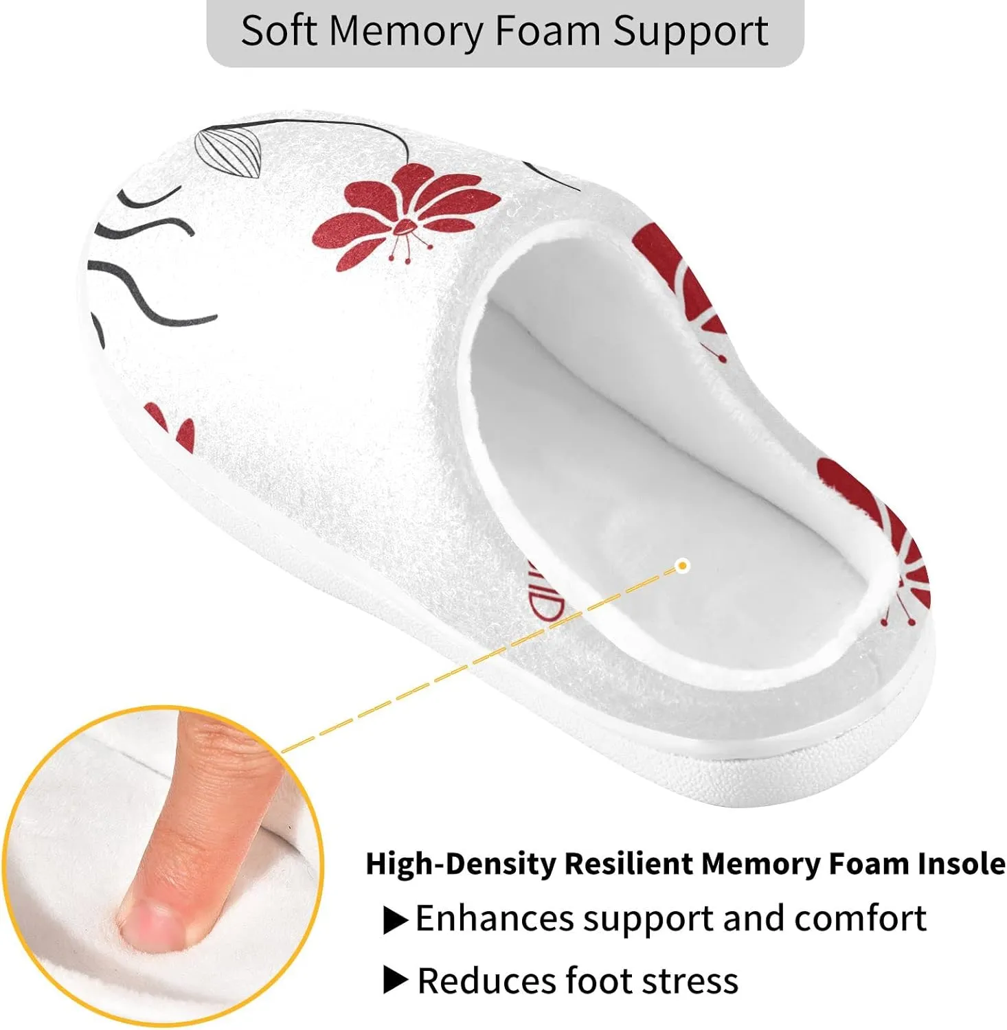 Oyihfvs Unisex Memory Foam Warm Slippers Comfort Soft Casual Shoes for Indoor Outdoor S-XXXL