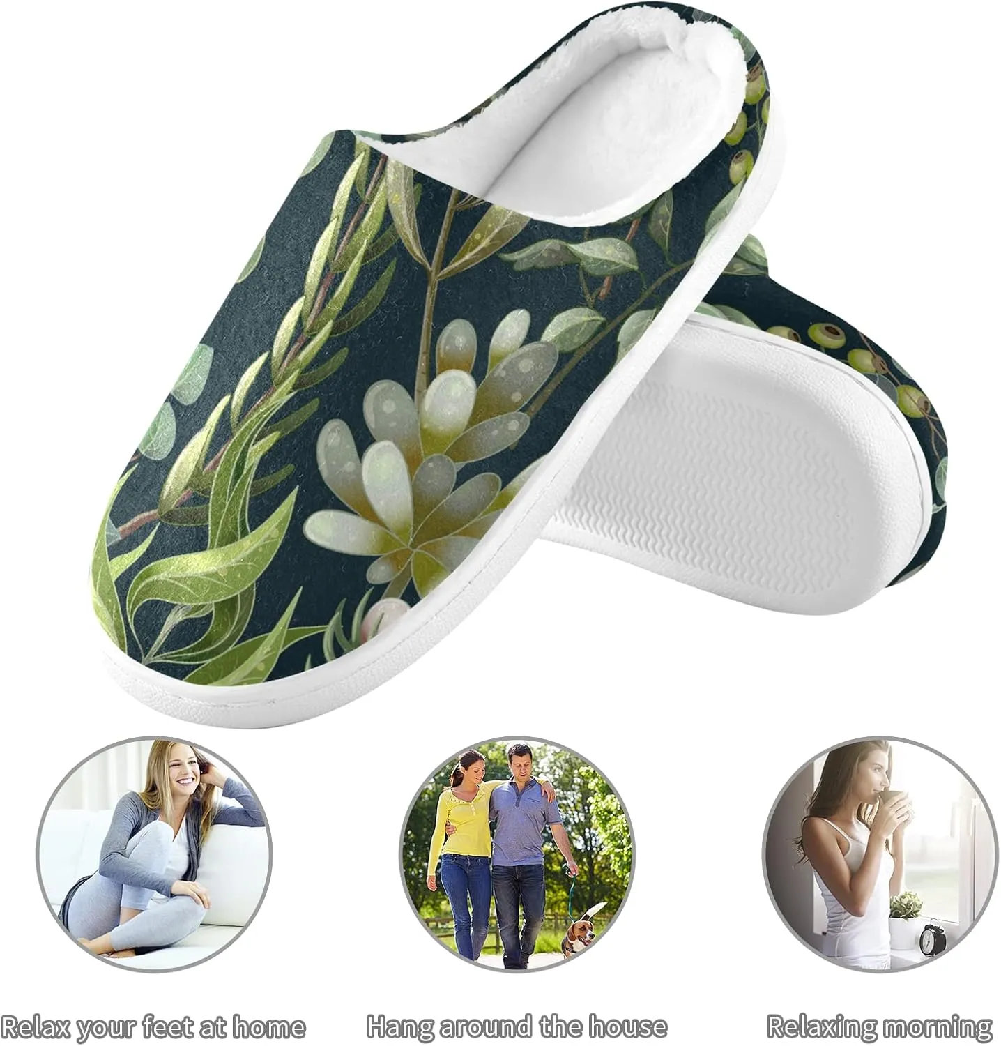 Oyihfvs Unisex Memory Foam Warm Slippers Comfort Soft Casual Shoes for Indoor Outdoor S-XXXL