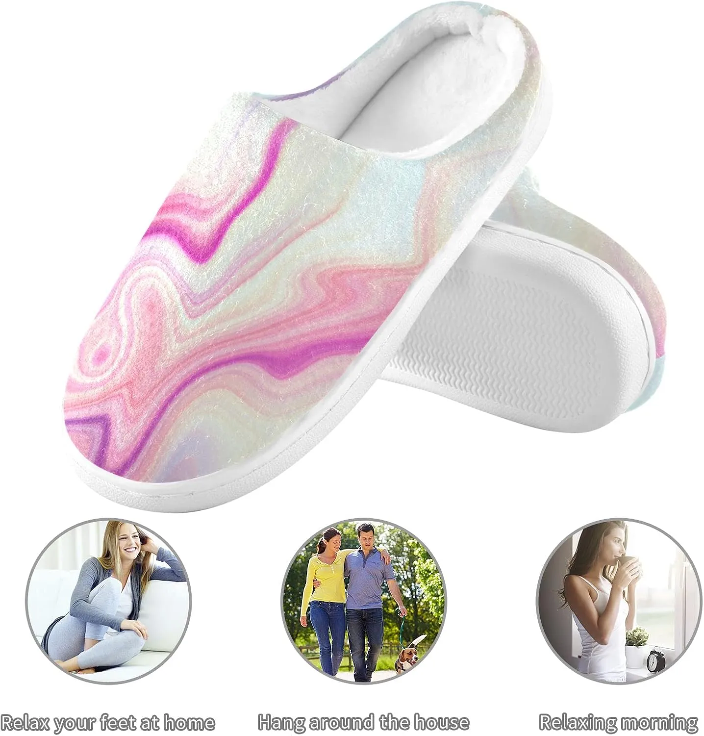 Oyihfvs Unisex Memory Foam Warm Slippers Comfort Soft Casual Shoes for Indoor Outdoor S-XXXL