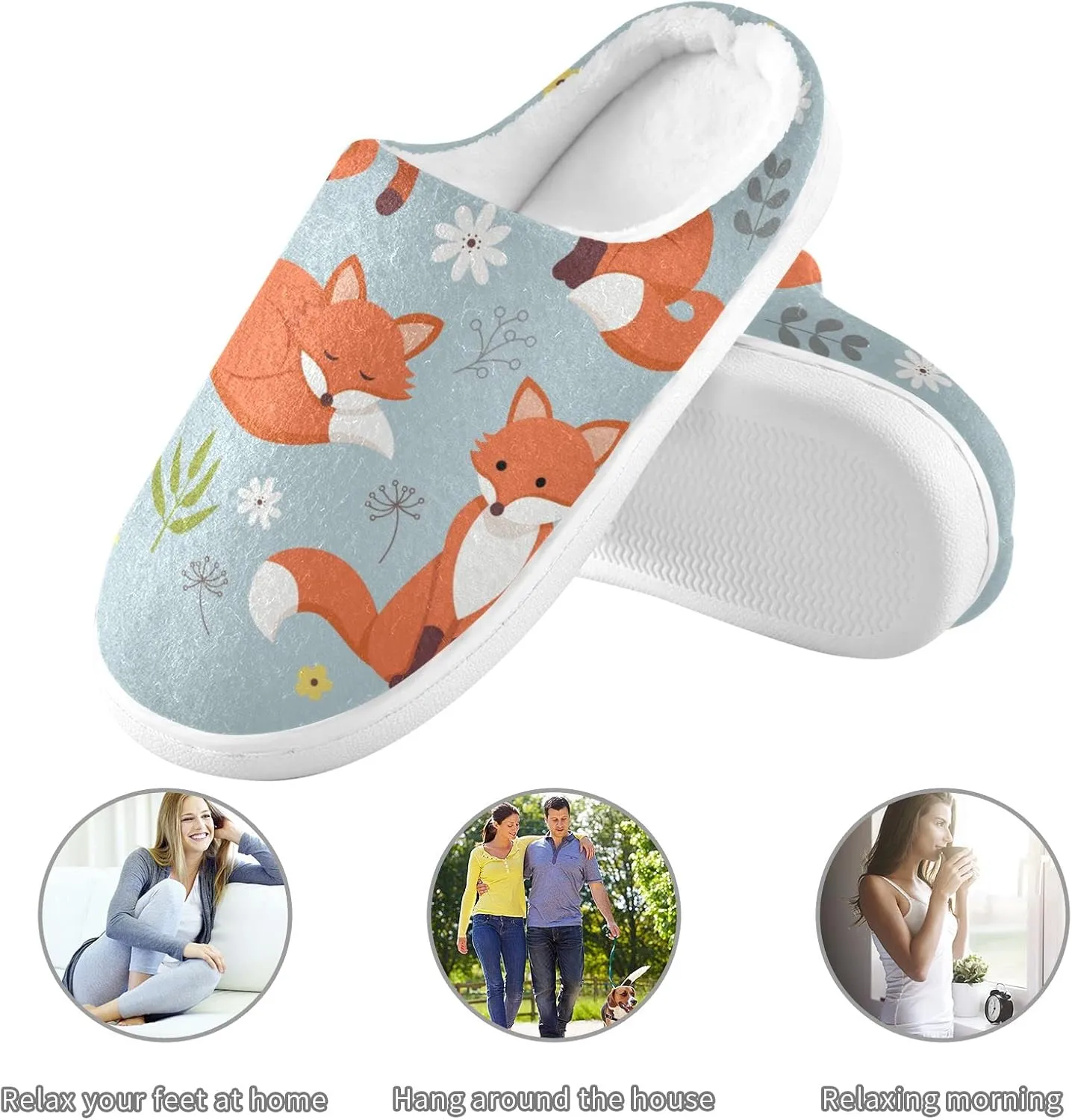 Oyihfvs Unisex Memory Foam Warm Slippers Comfort Soft Casual Shoes for Indoor Outdoor S-XXXL