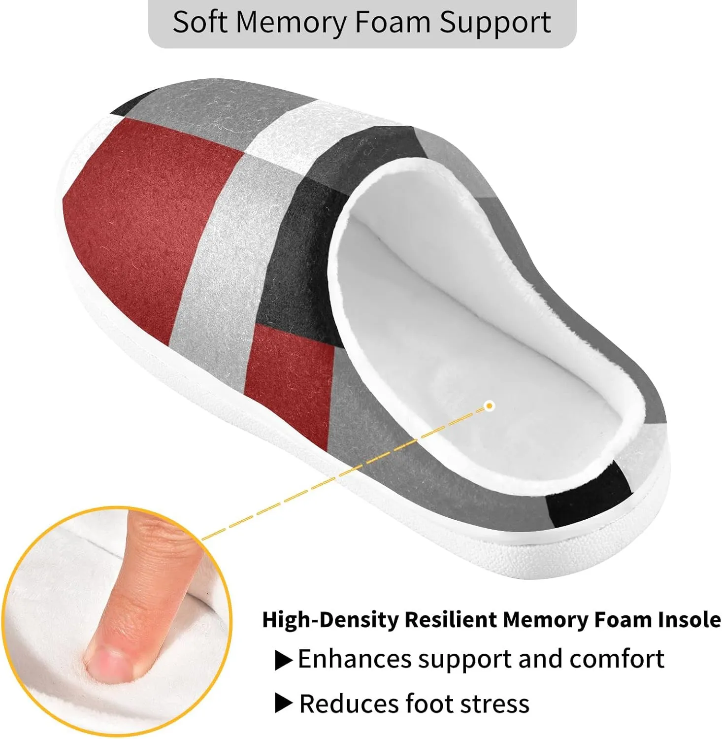 Oyihfvs Unisex Memory Foam Warm Slippers Comfort Soft Casual Shoes for Indoor Outdoor S-XXXL