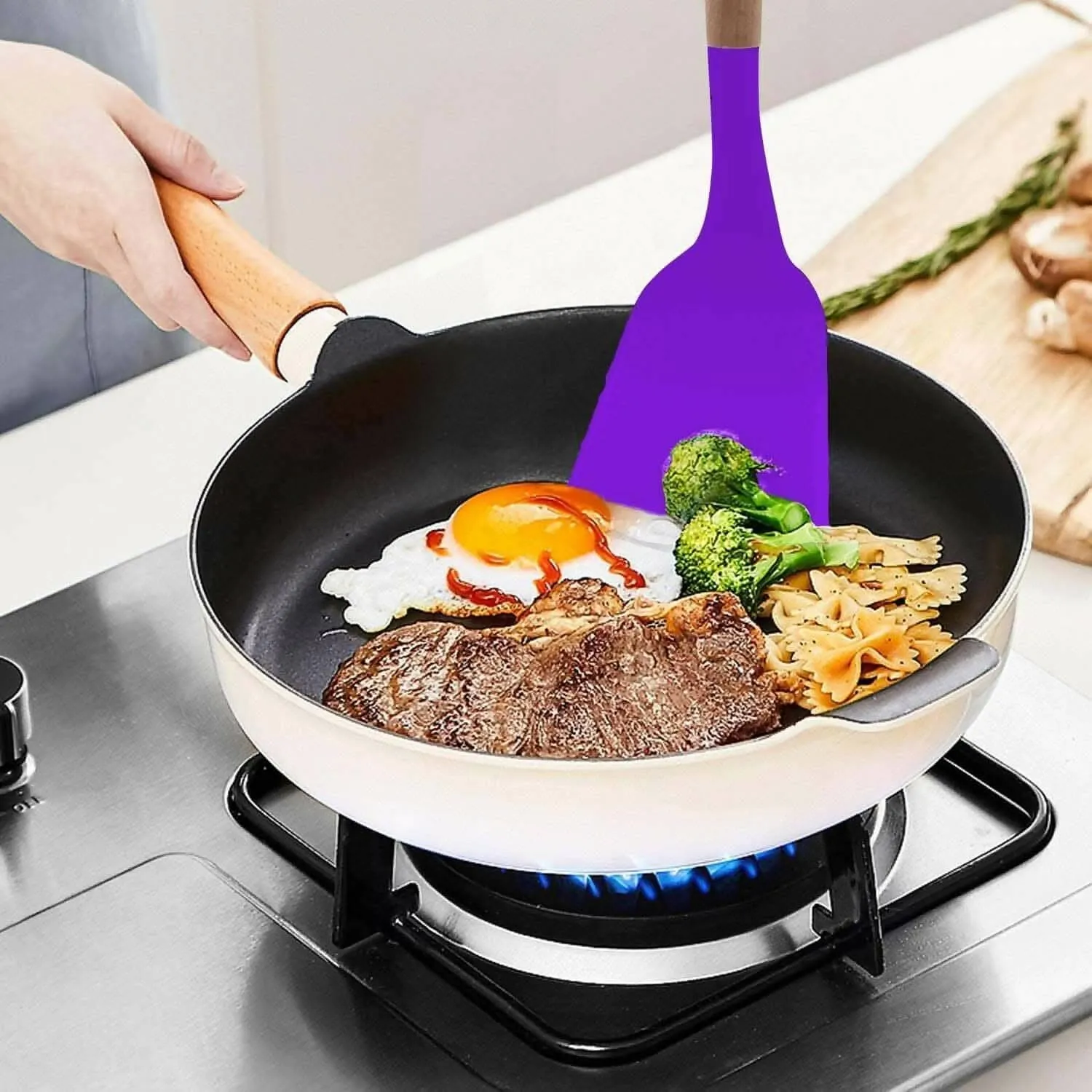 P-Plus International Silicone Spatula Turner (Purple)