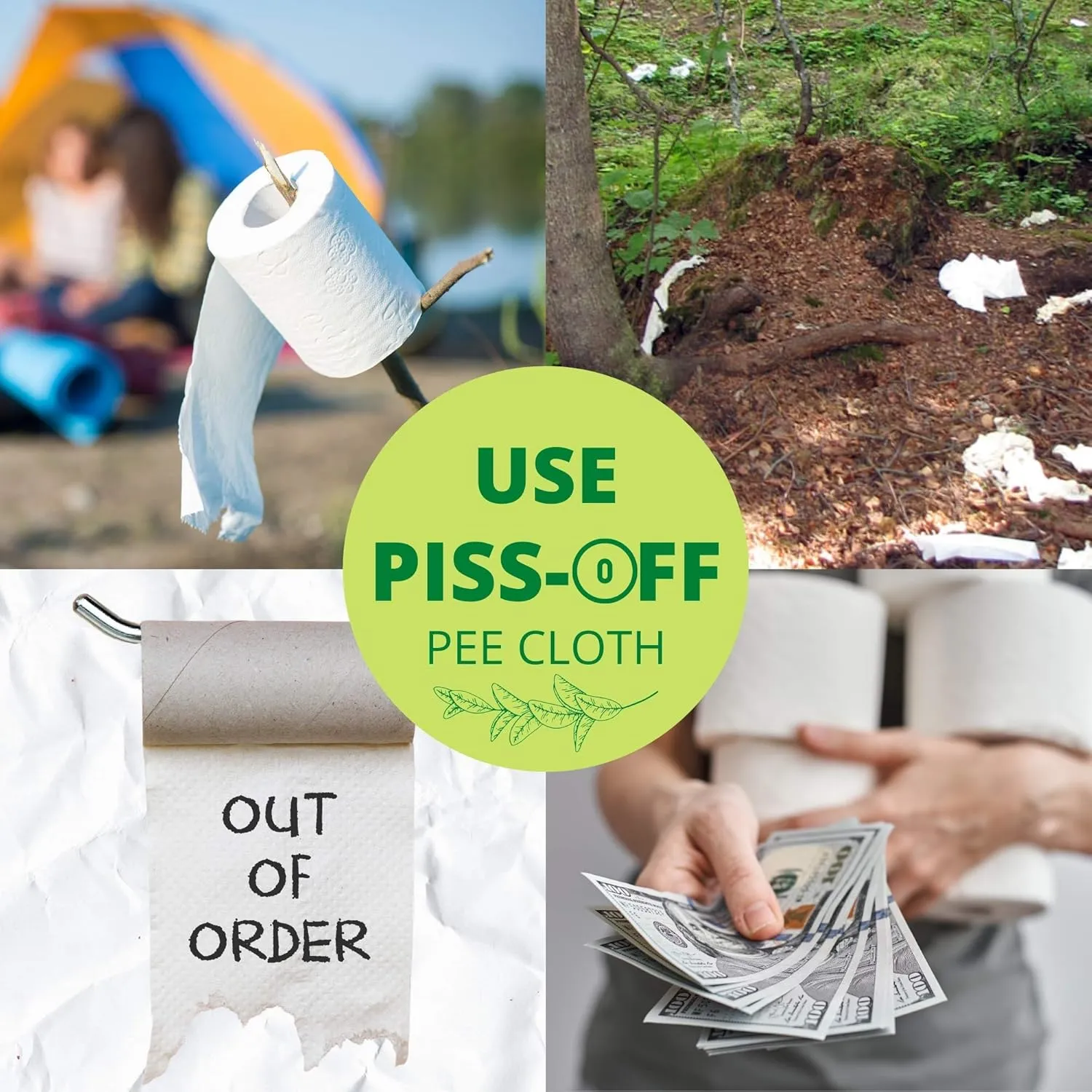 Pee Cloth: Silver Infused Pee rag for Women who Pee Outdoors, Reusable Absorbent Wipes, Eco-Friendly alt. to Toilet Paper, Hygienic Female Urination Solution for Camping, Hiking, Travel.