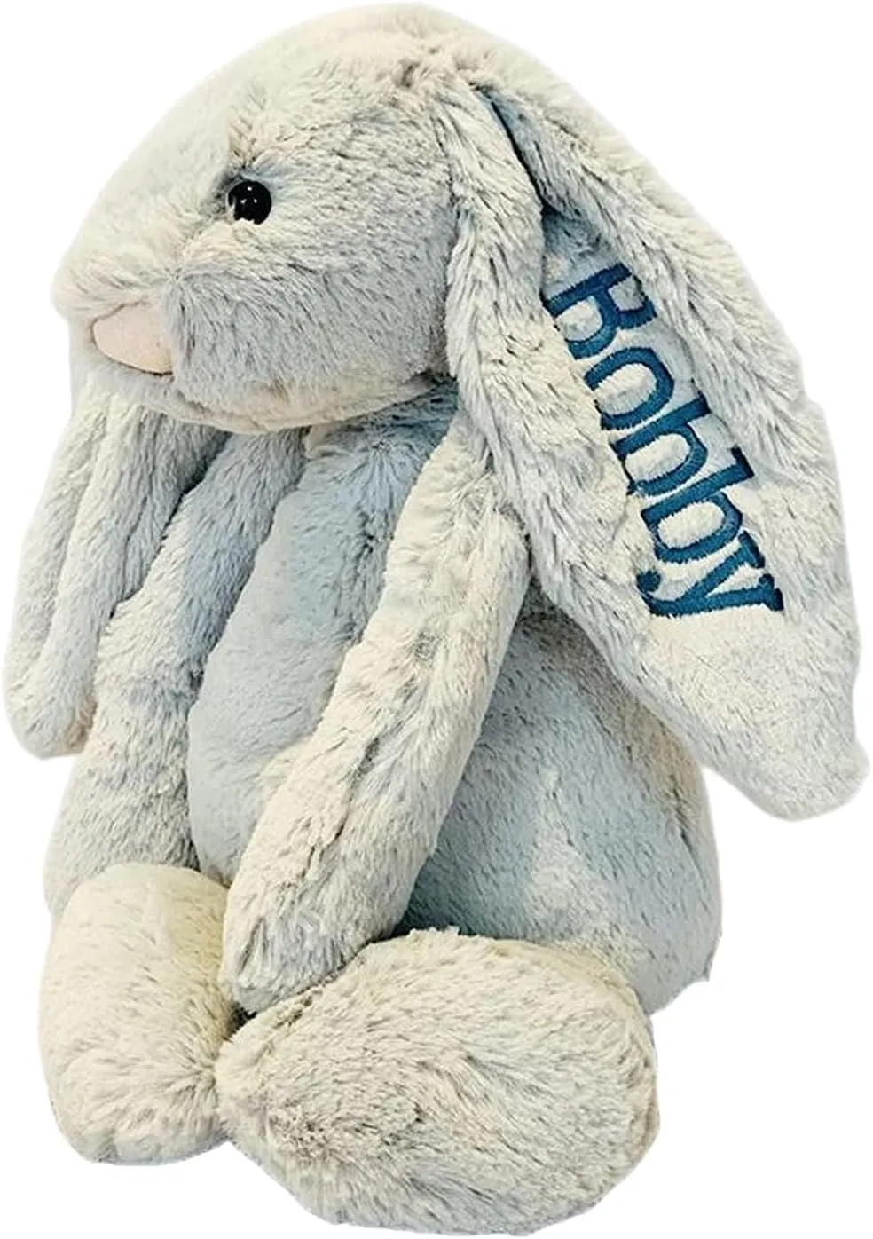 Personalized Easter Bunny Embroidered Bunny Plush with Child's Name Handmade Custom Plush Toy Child's First Easter Gifts Personalized Baby Gifts (Embroidered Bunny)